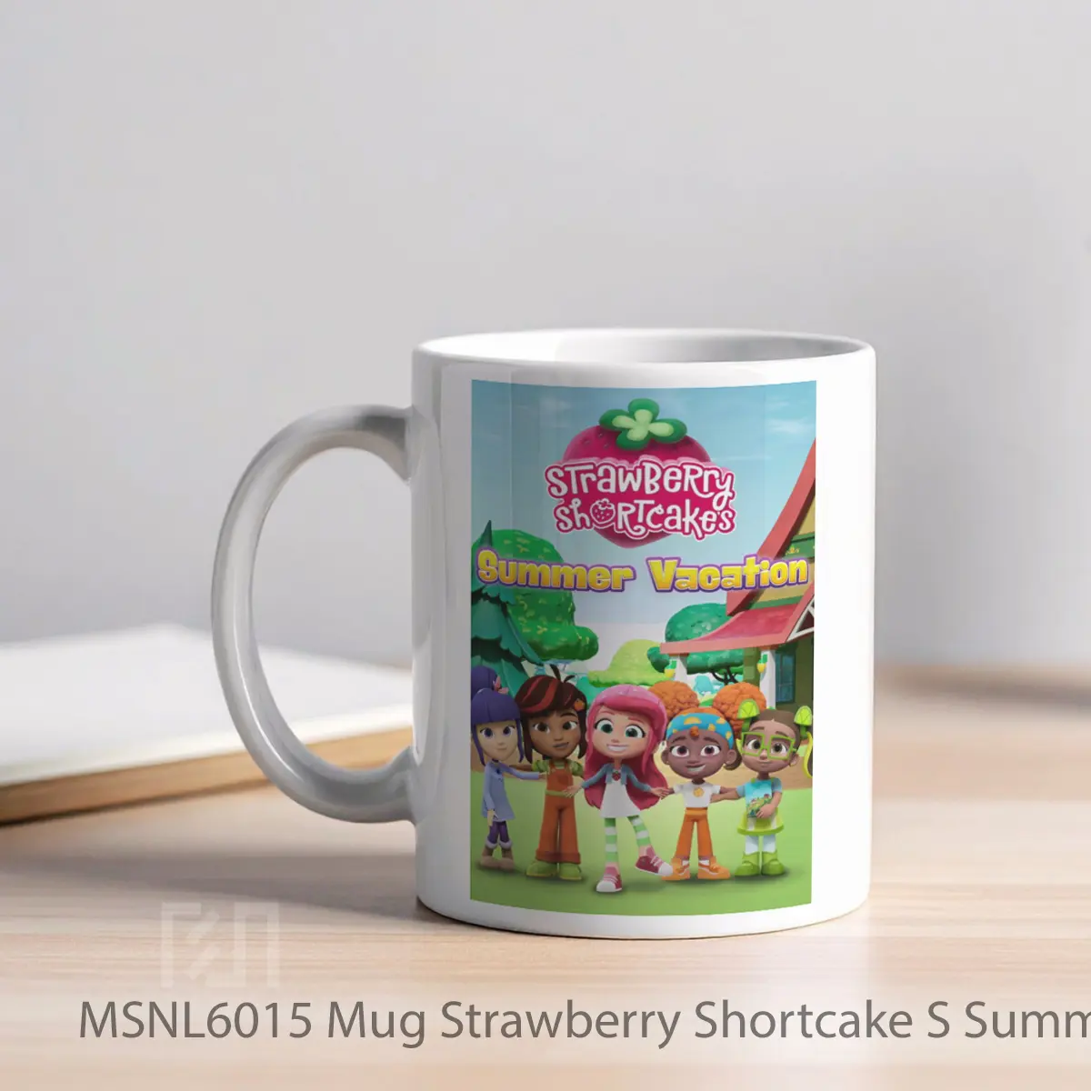Mug Strawberry Shortcake S Summer Vacation Gelas Keramik Tema Film MSNL6015 - Tampak Kiri