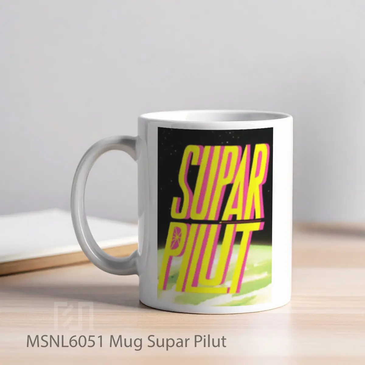 Mug Supar Pilut Gelas Keramik Tema Film MSNL6051 - Tampak Kiri