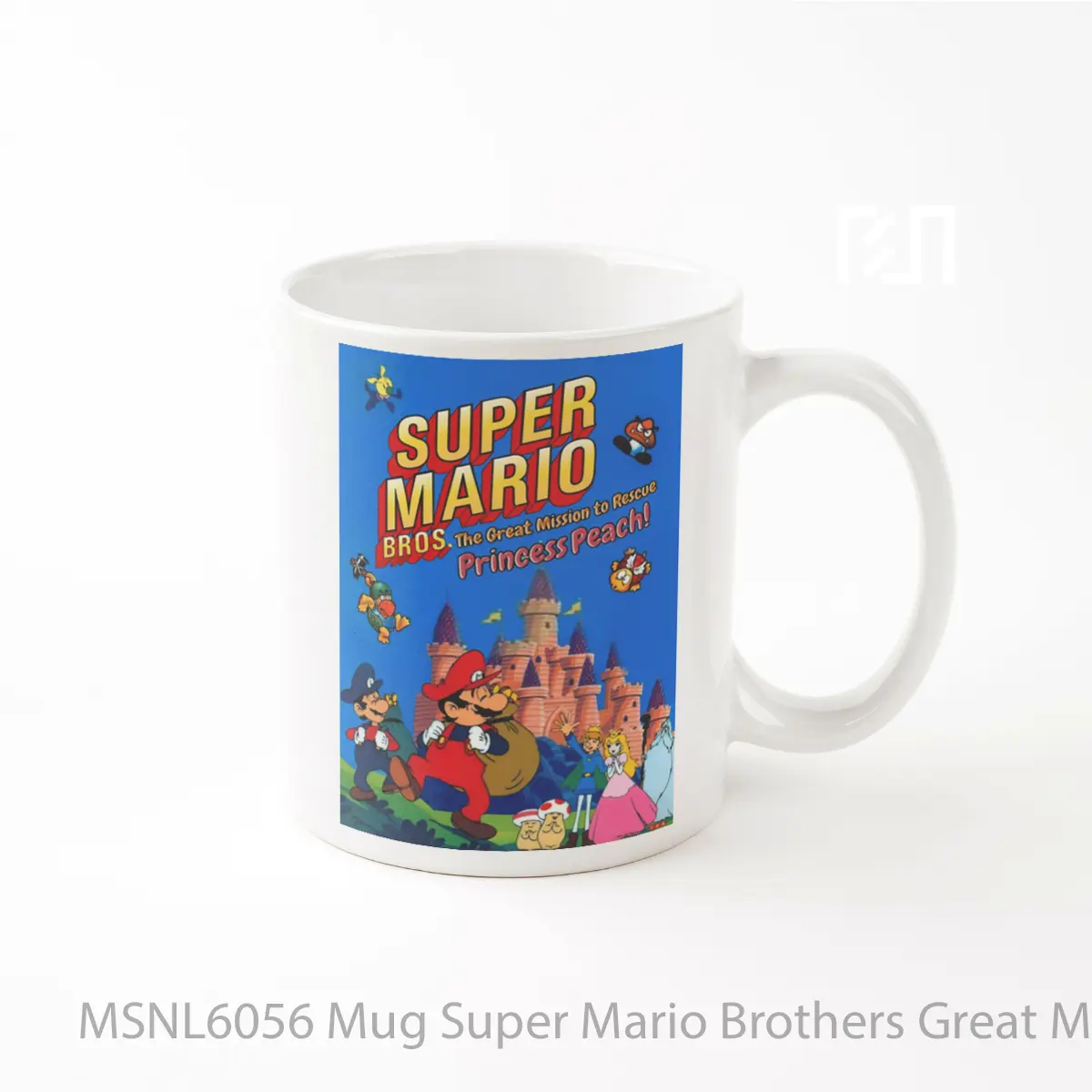 Mug Super Mario Brothers Great Mission To Rescue Princess Peach Gelas Keramik Tema Film MSNL6056