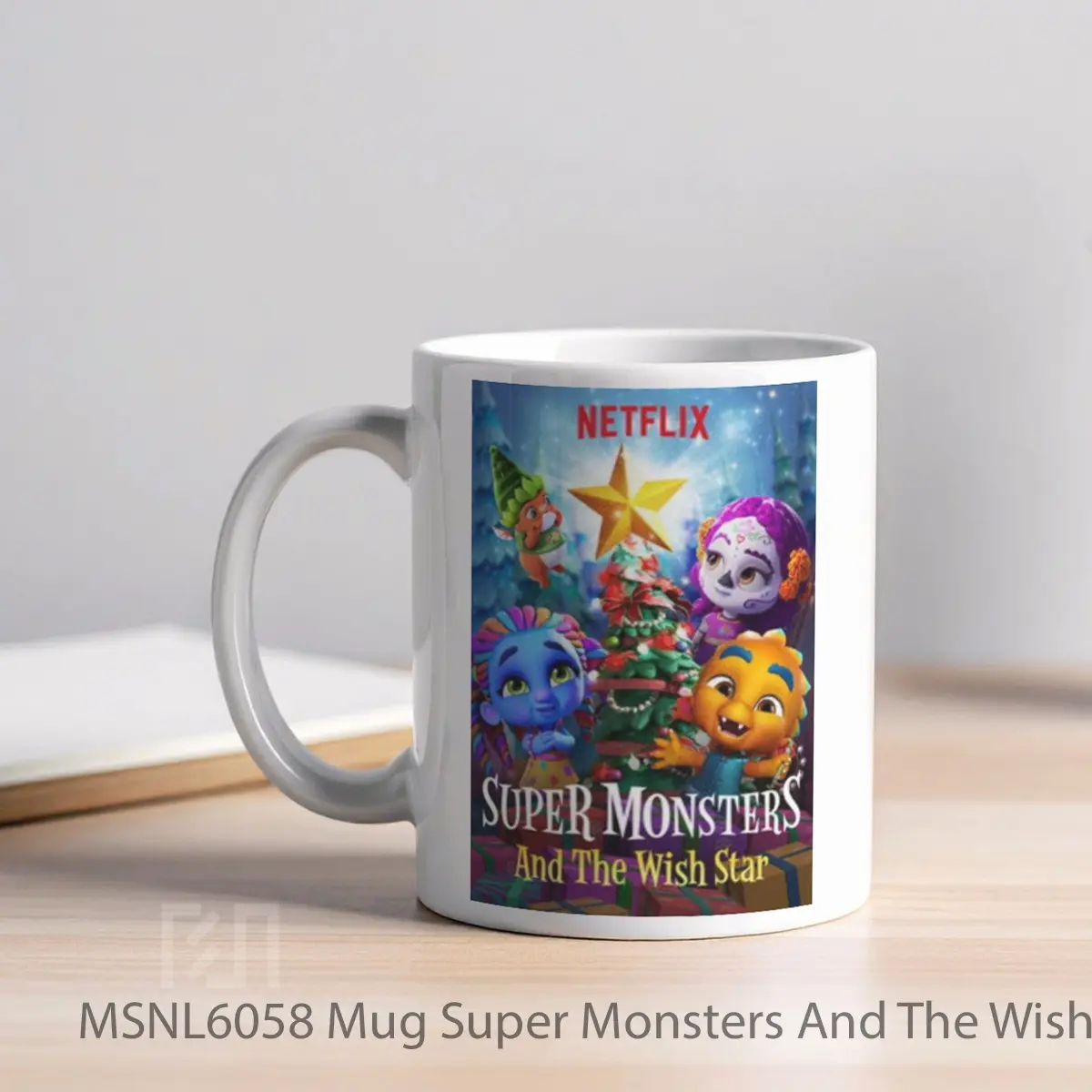 Mug Super Monsters And The Wish Star Gelas Keramik Tema Film MSNL6058 - Tampak Kiri