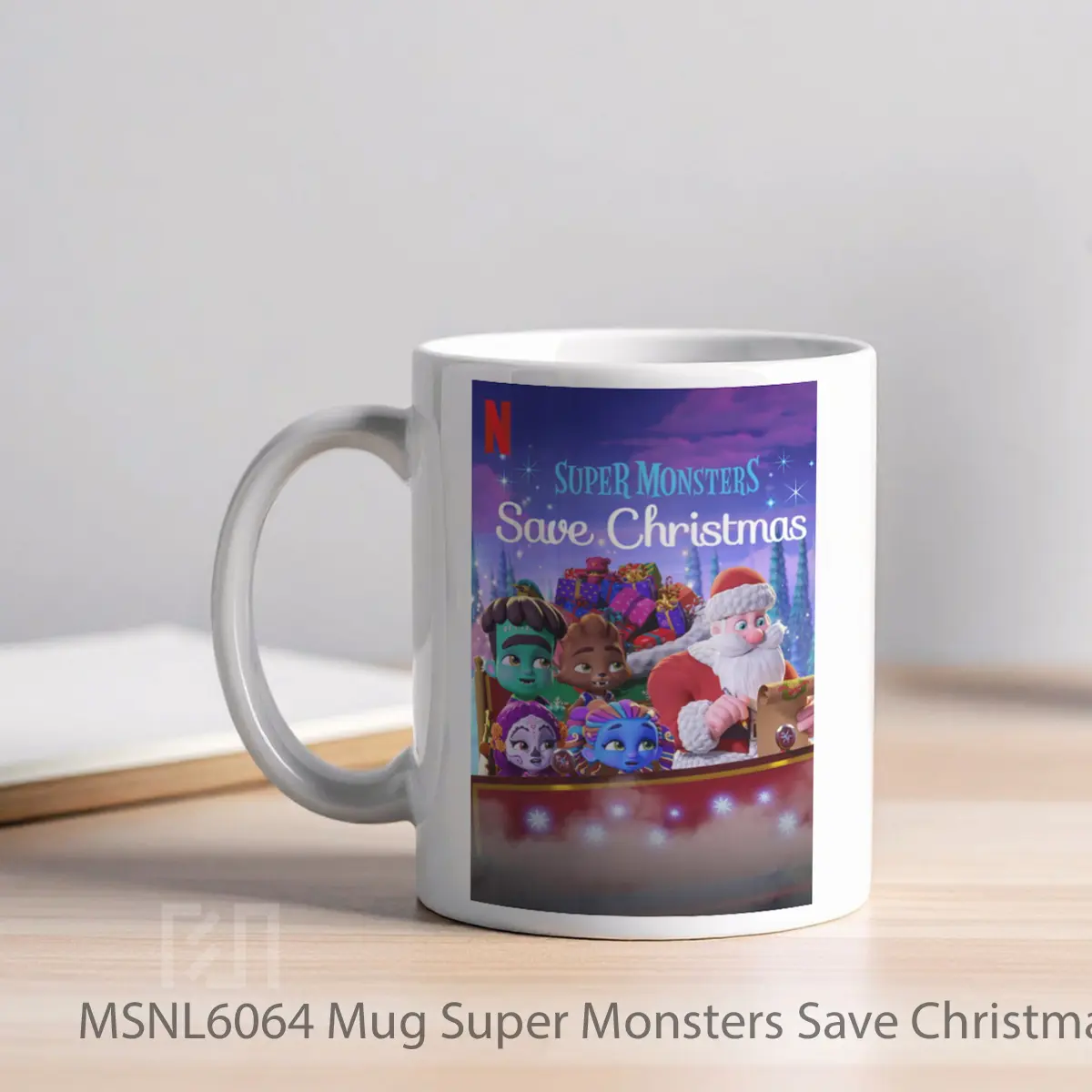 Mug Super Monsters Save Christmas Gelas Keramik Tema Film MSNL6064 - Tampak Kiri