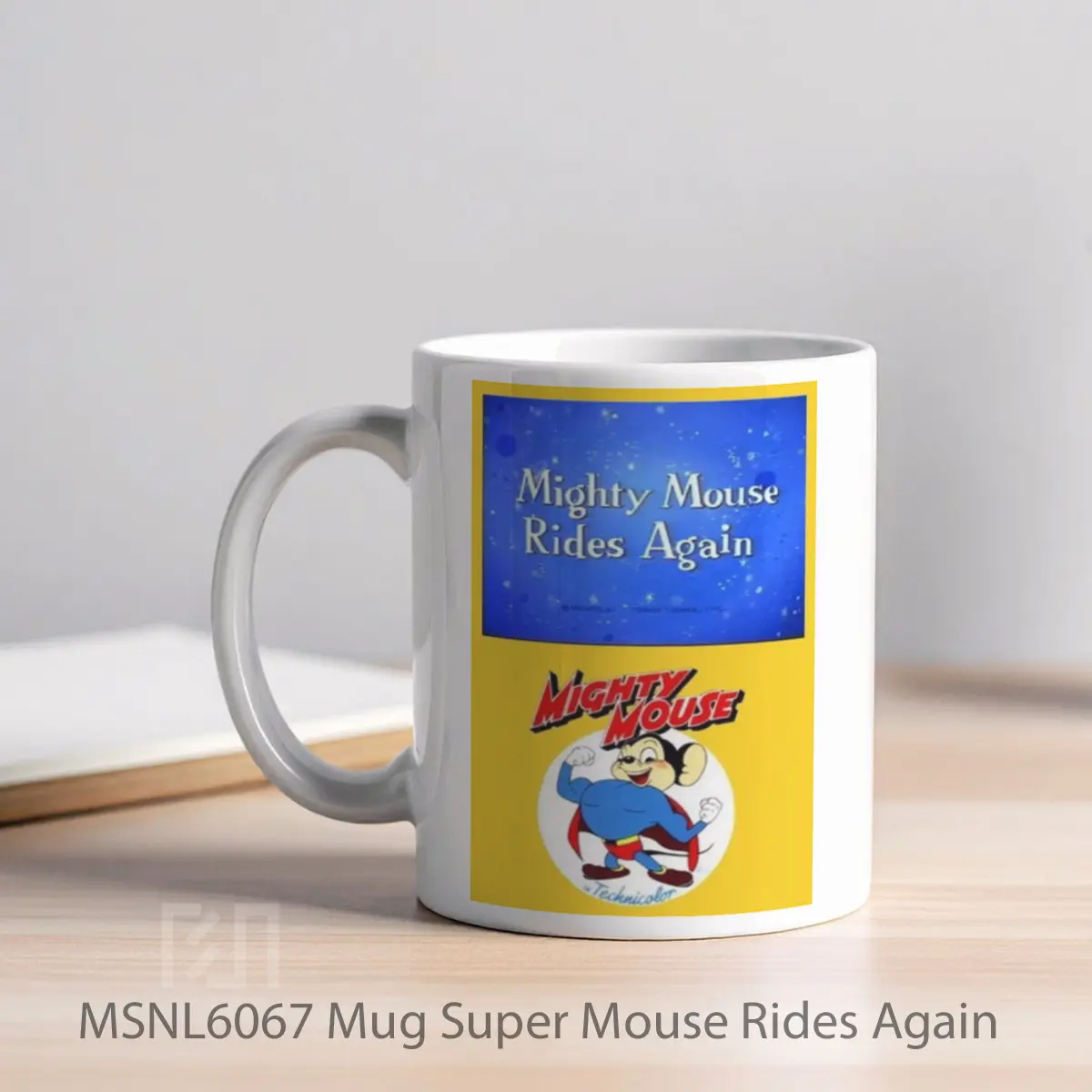 Mug Super Mouse Rides Again Gelas Keramik Tema Film MSNL6067 - Tampak Kiri