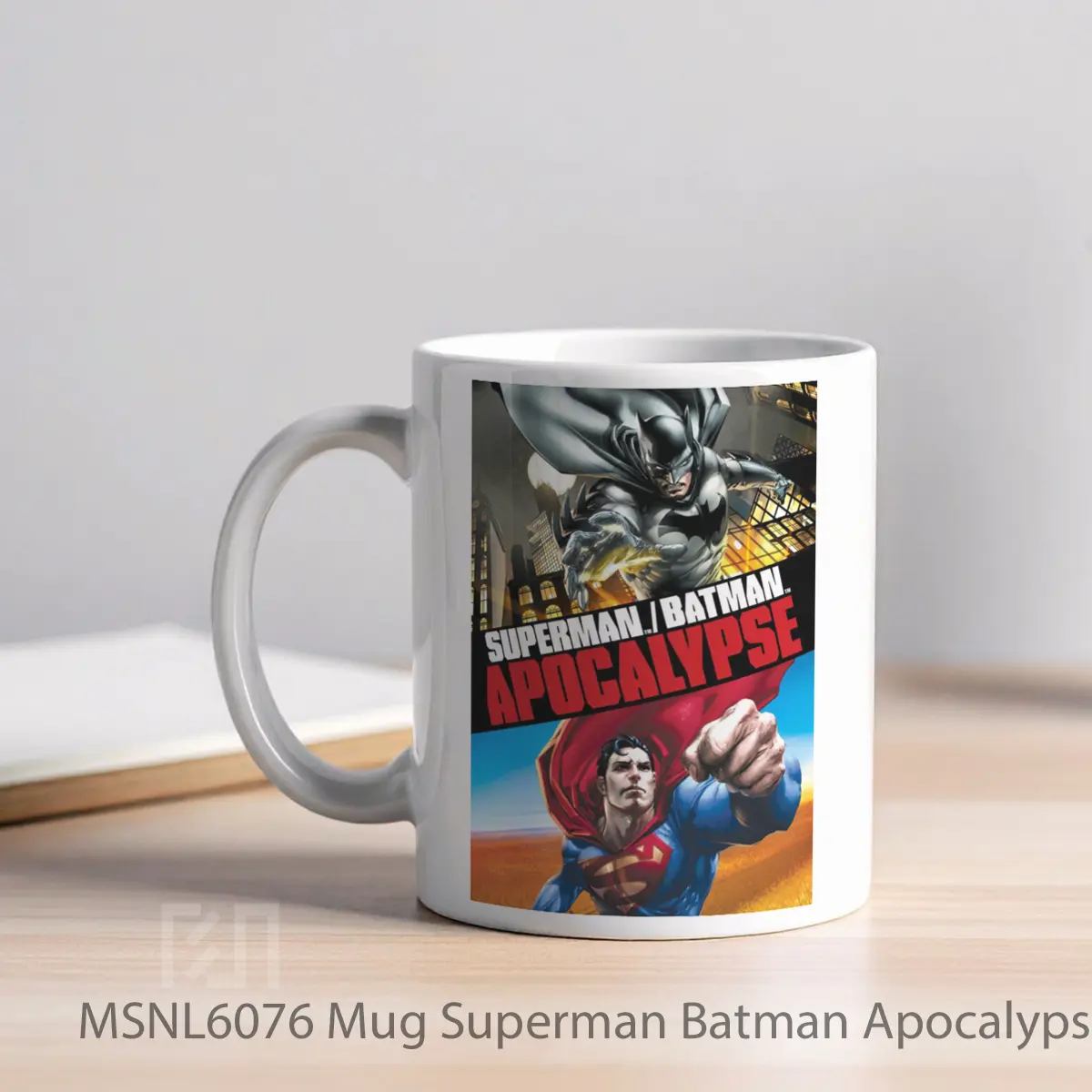 Mug Superman Batman Apocalypse Gelas Keramik Tema Film MSNL6076 - Tampak Kiri