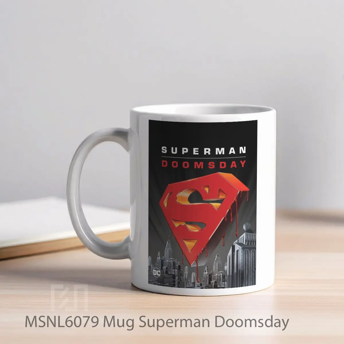 Mug Superman Doomsday Gelas Keramik Tema Film MSNL6079 - Tampak Kiri