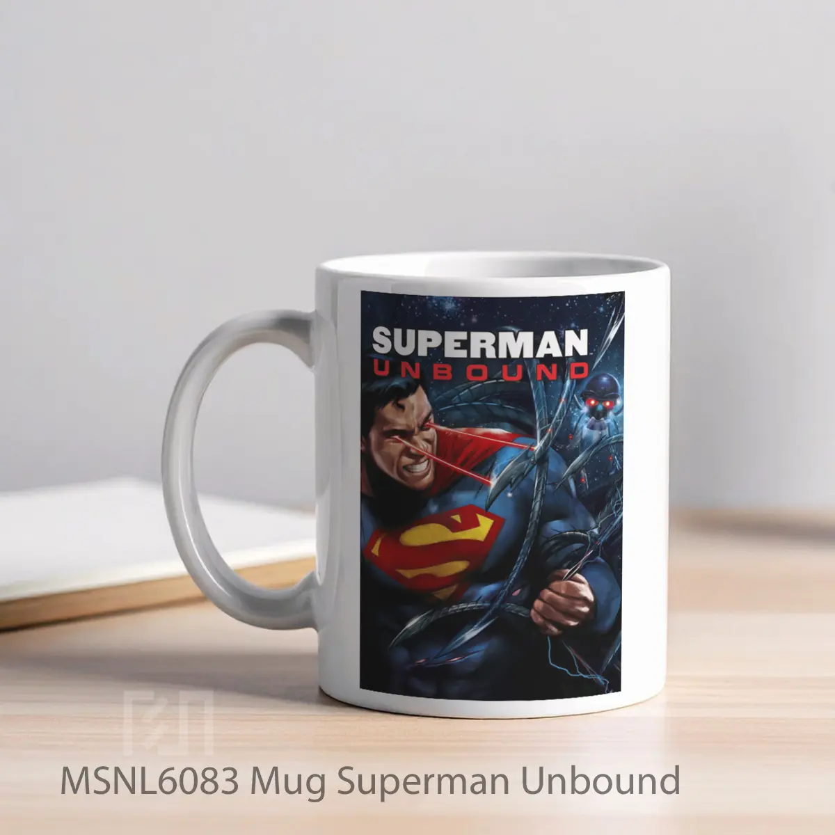 Mug Superman Unbound Gelas Keramik Tema Film MSNL6083 - Tampak Kiri