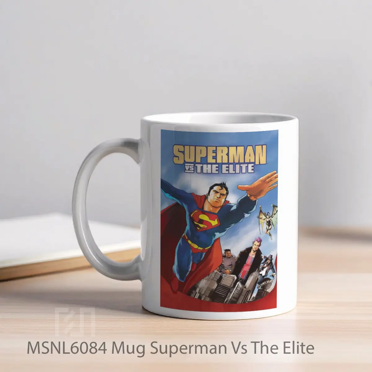 Mug Superman Vs The Elite Gelas Keramik Tema Film MSNL6084 - Tampak Kiri