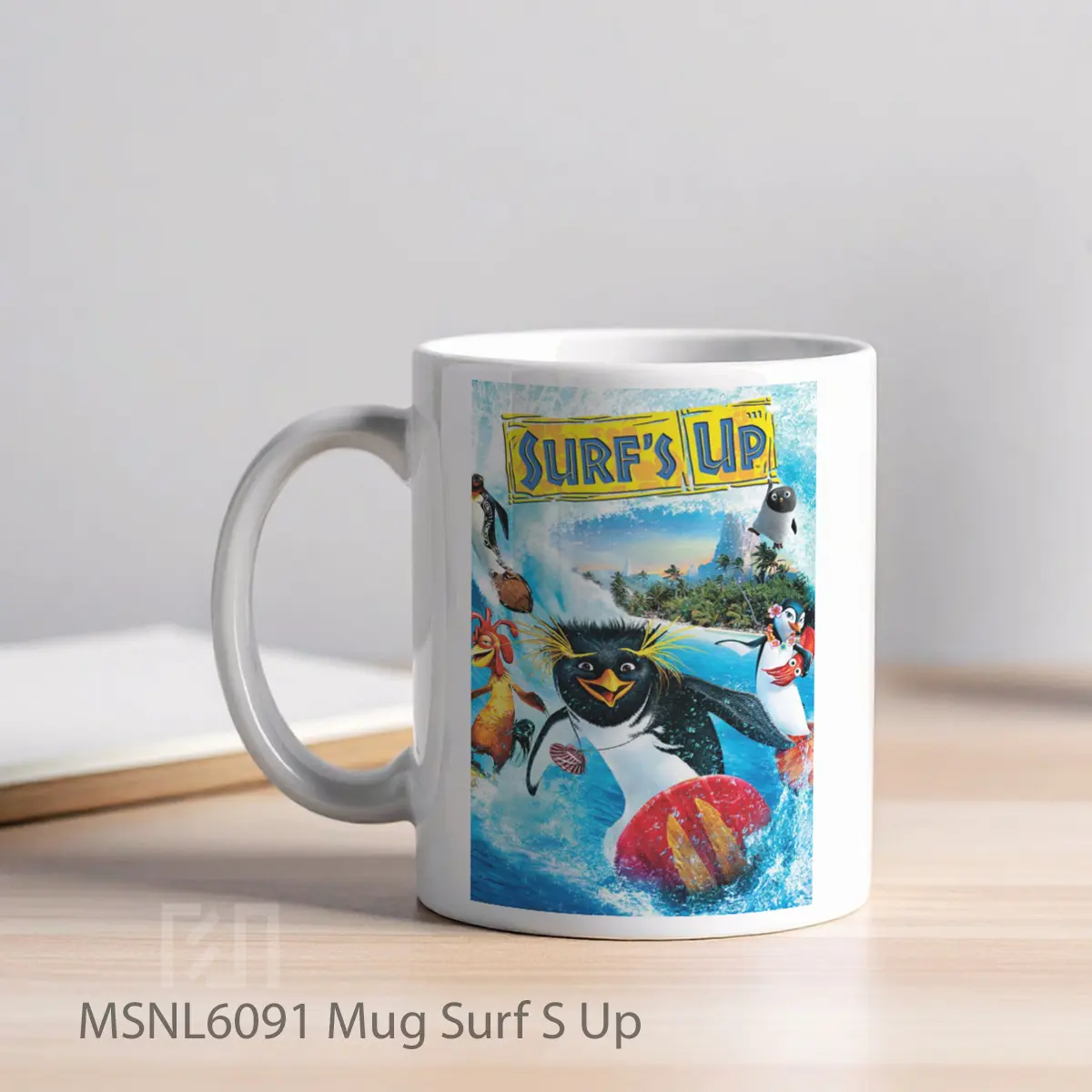 Mug Surf S Up Gelas Keramik Tema Film MSNL6091 - Tampak Kiri