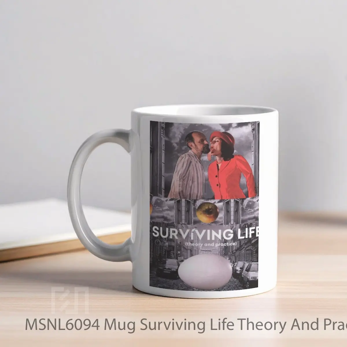 Mug Surviving Life Theory And Practice Gelas Keramik Tema Film MSNL6094 - Tampak Kiri