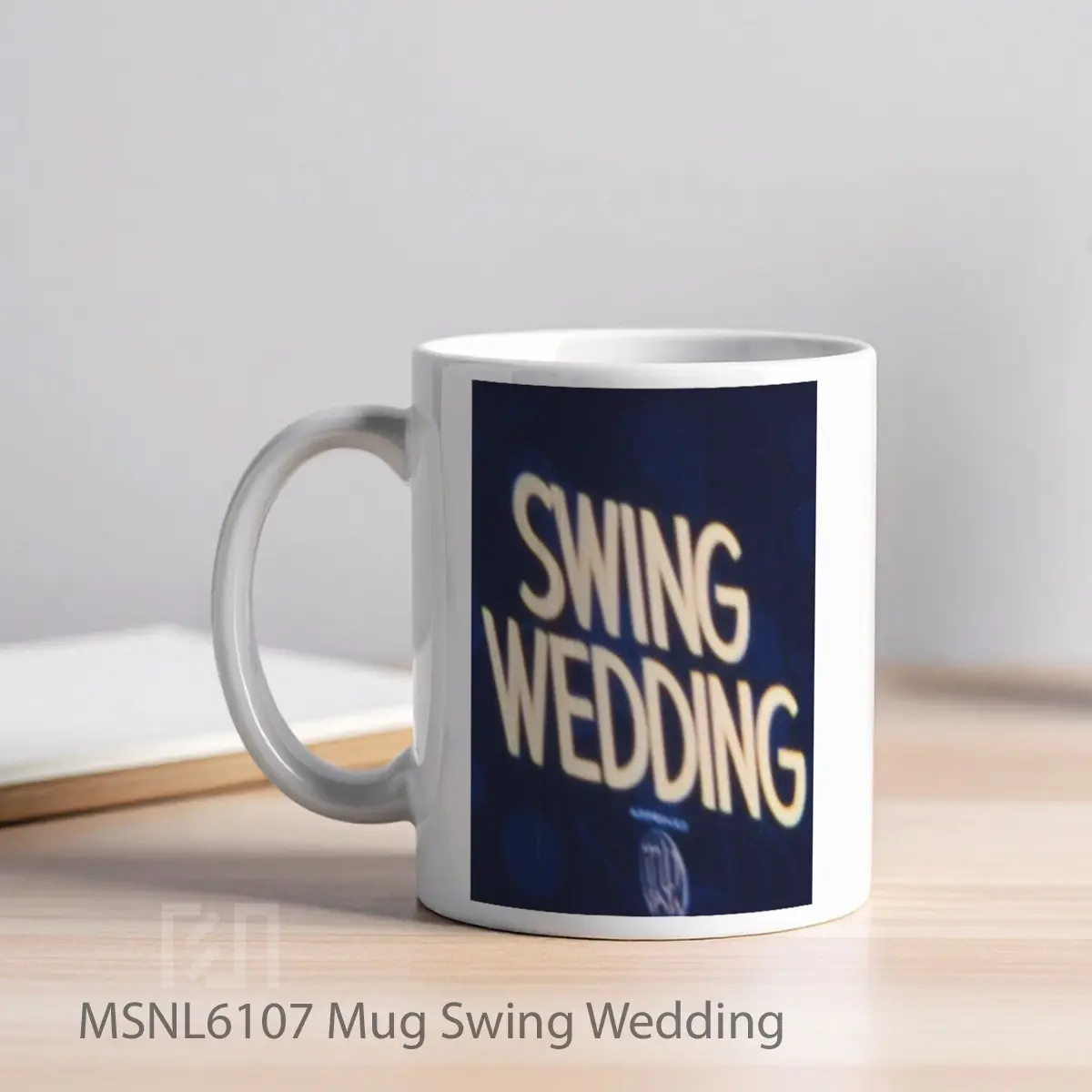 Mug Swing Wedding Gelas Keramik Tema Film MSNL6107 - Tampak Kiri