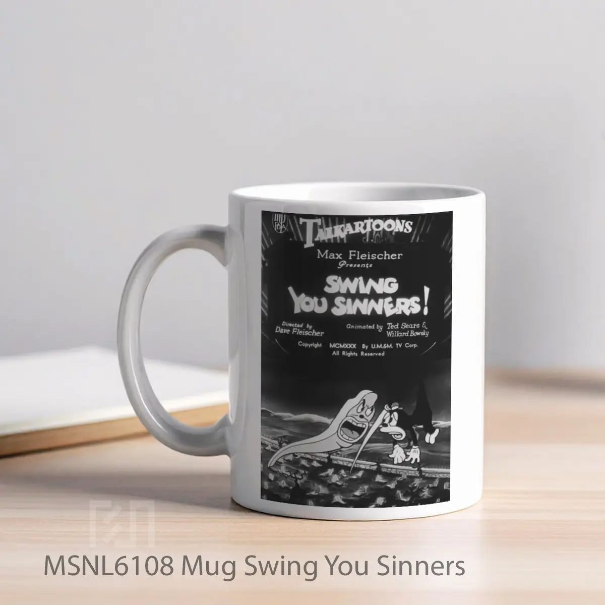 Mug Swing You Sinners Gelas Keramik Tema Film MSNL6108 - Tampak Kiri