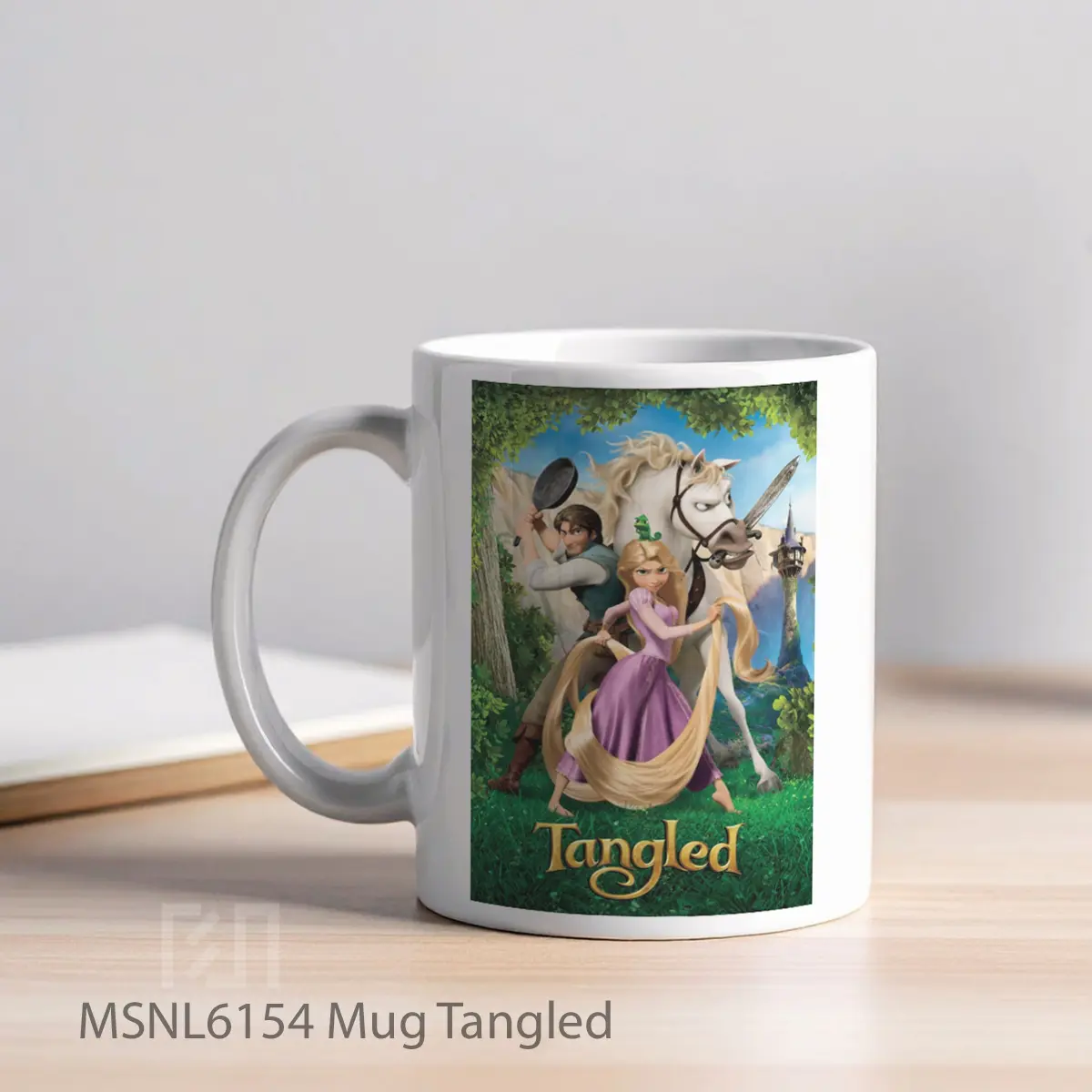 Mug Tangled Gelas Keramik Tema Film MSNL6154 - Tampak Kiri