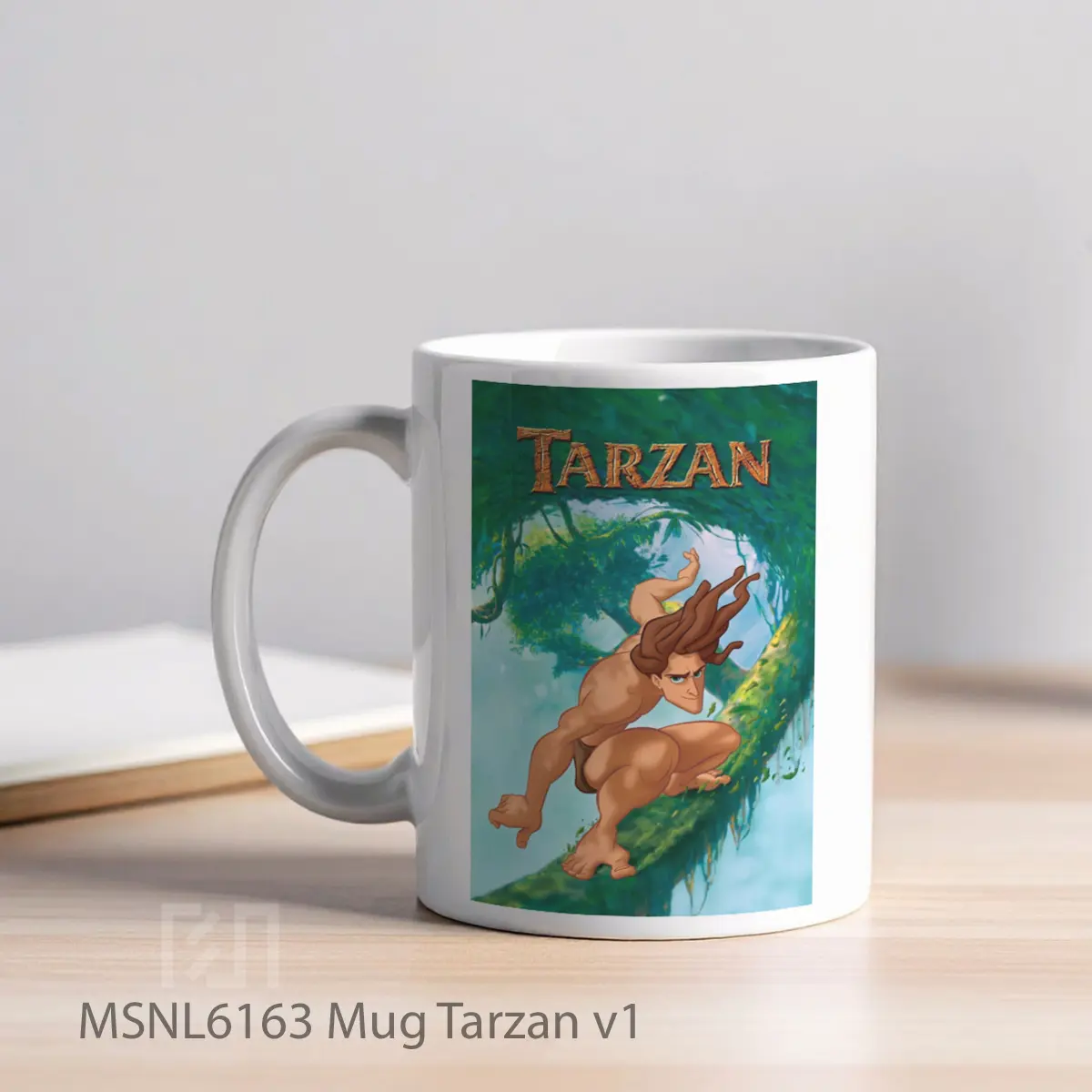 Mug Tarzan V1 Gelas Keramik Tema Film MSNL6163 - Tampak Kiri