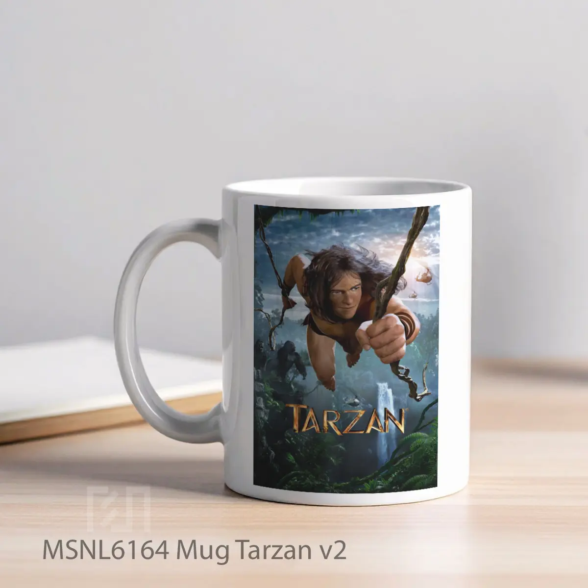 Mug Tarzan V2 Gelas Keramik Tema Film MSNL6164 - Tampak Kiri