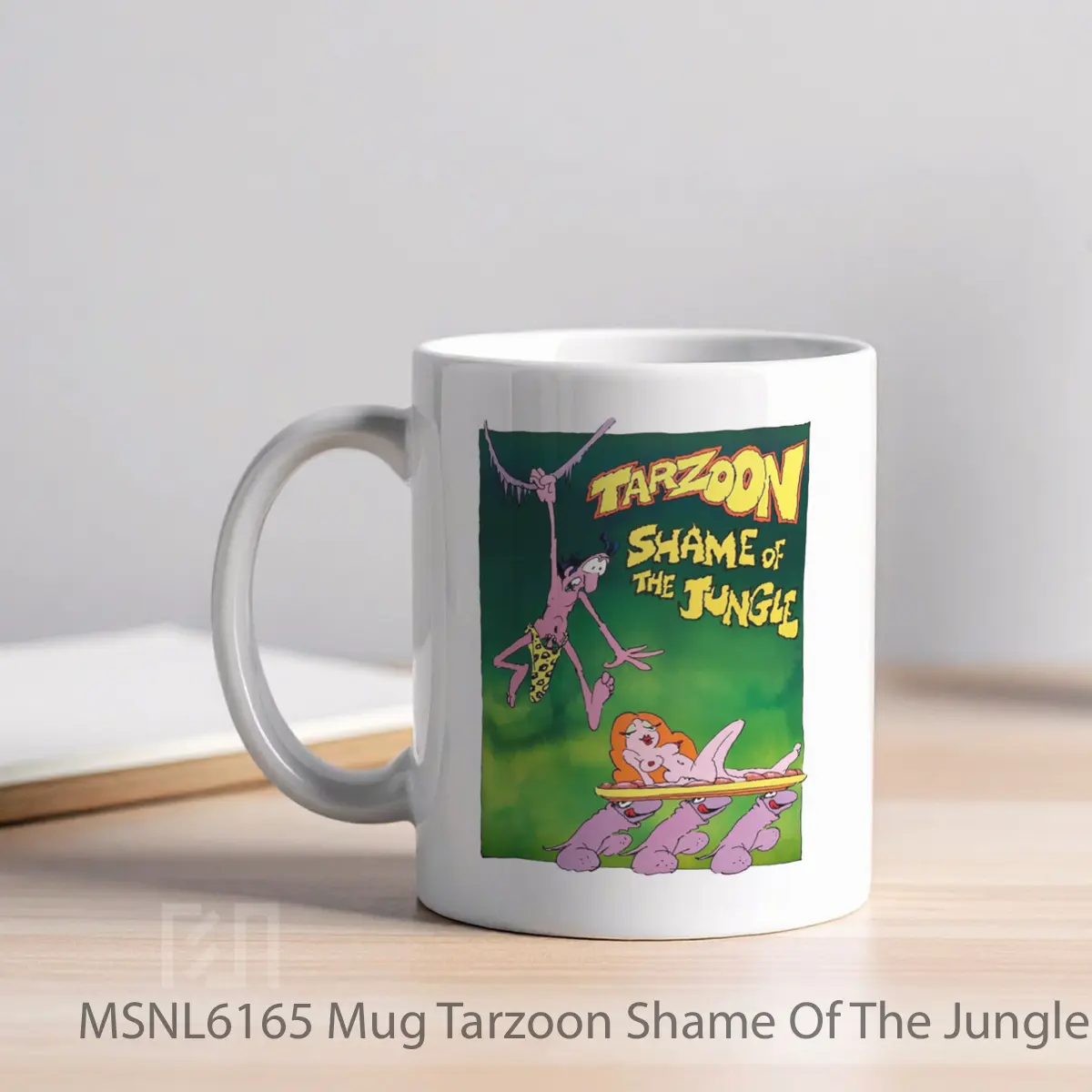 Mug Tarzoon Shame Of The Jungle Gelas Keramik Tema Film MSNL6165 - Tampak Kiri