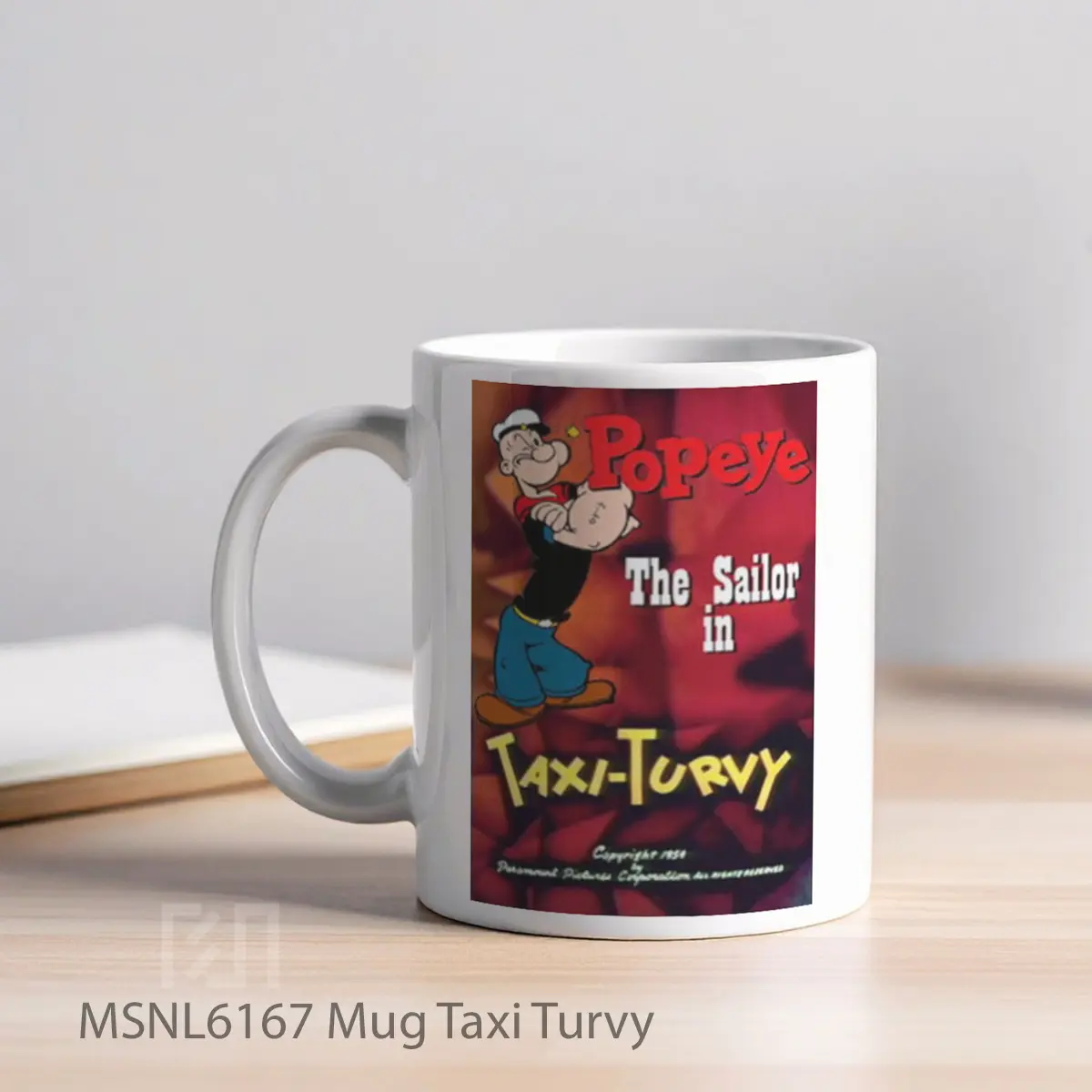 Mug Taxi Turvy Gelas Keramik Tema Film MSNL6167 - Tampak Kiri