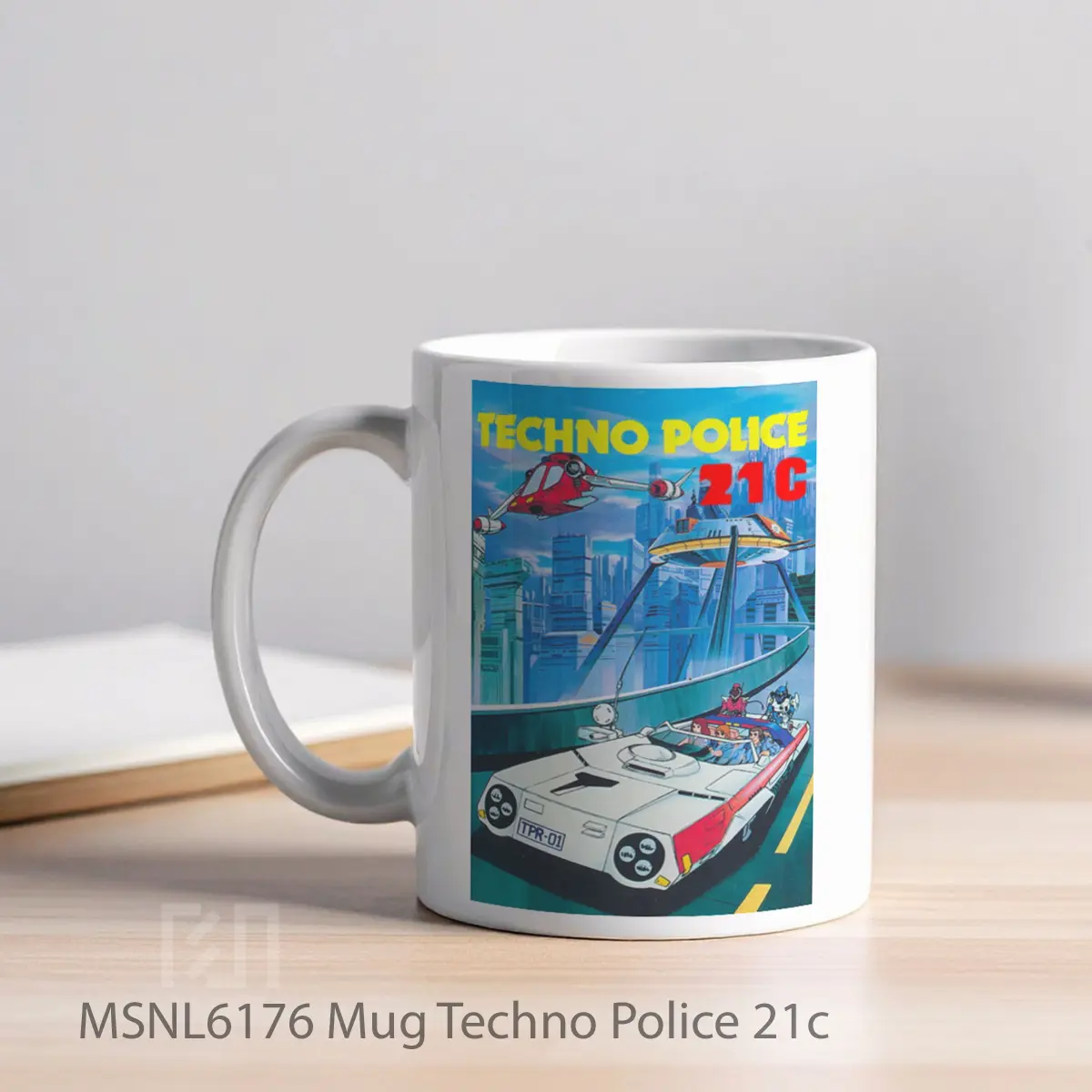 Mug Techno Police 21c Gelas Keramik Tema Film MSNL6176 - Tampak Kiri