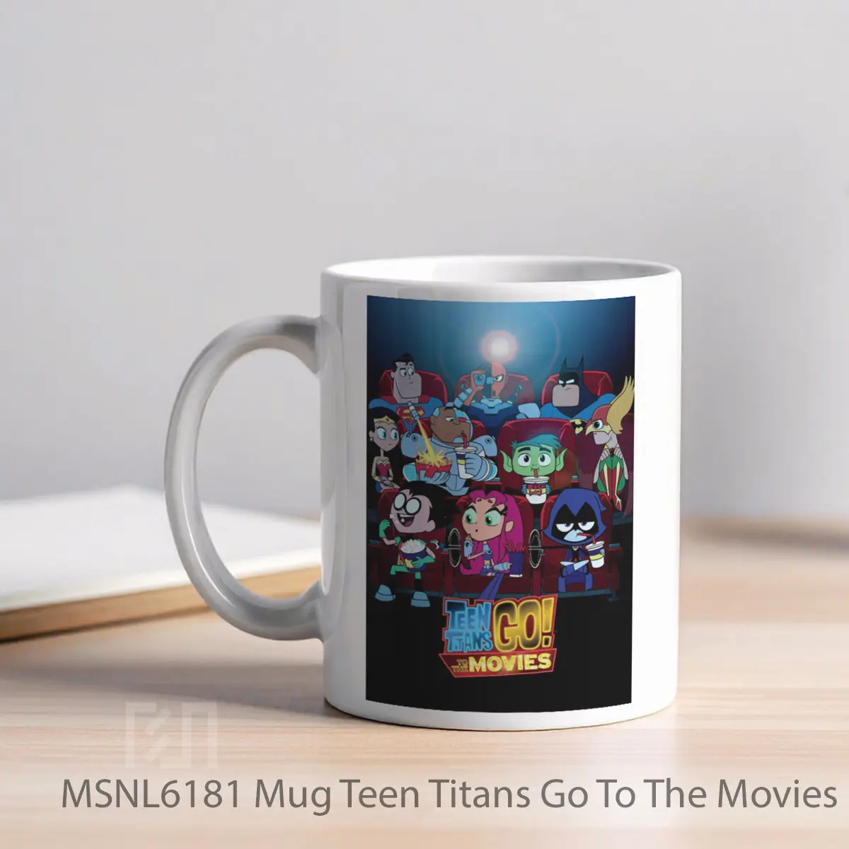 Mug Teen Titans Go To The Movies Gelas Keramik Tema Film MSNL6181 - Tampak Kiri