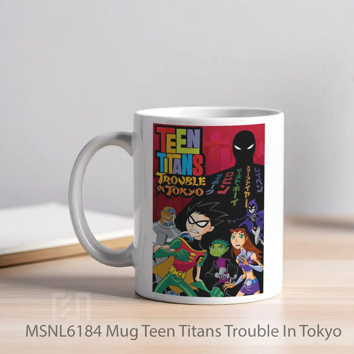 Mug Teen Titans Trouble In Tokyo Gelas Keramik Tema Film MSNL6184 - Tampak Kiri