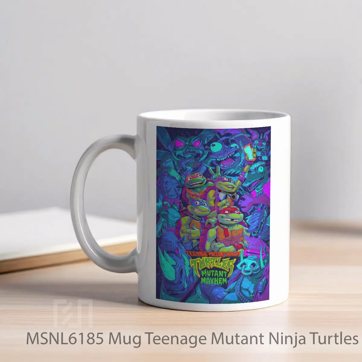 Mug Teenage Mutant Ninja Turtles Mutant Mayhem Gelas Keramik Tema Film MSNL6185 - Tampak Kiri