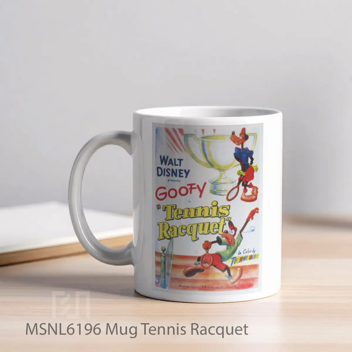Mug Tennis Racquet Gelas Keramik Tema Film MSNL6196 - Tampak Kiri