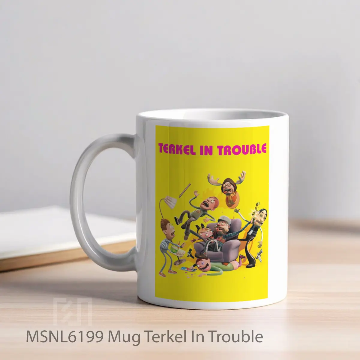 Mug Terkel In Trouble Gelas Keramik Tema Film MSNL6199 - Tampak Kiri