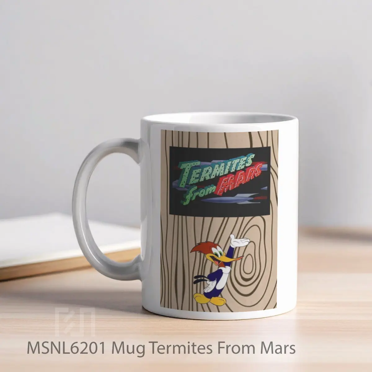 Mug Termites From Mars Gelas Keramik Tema Film MSNL6201 - Tampak Kiri