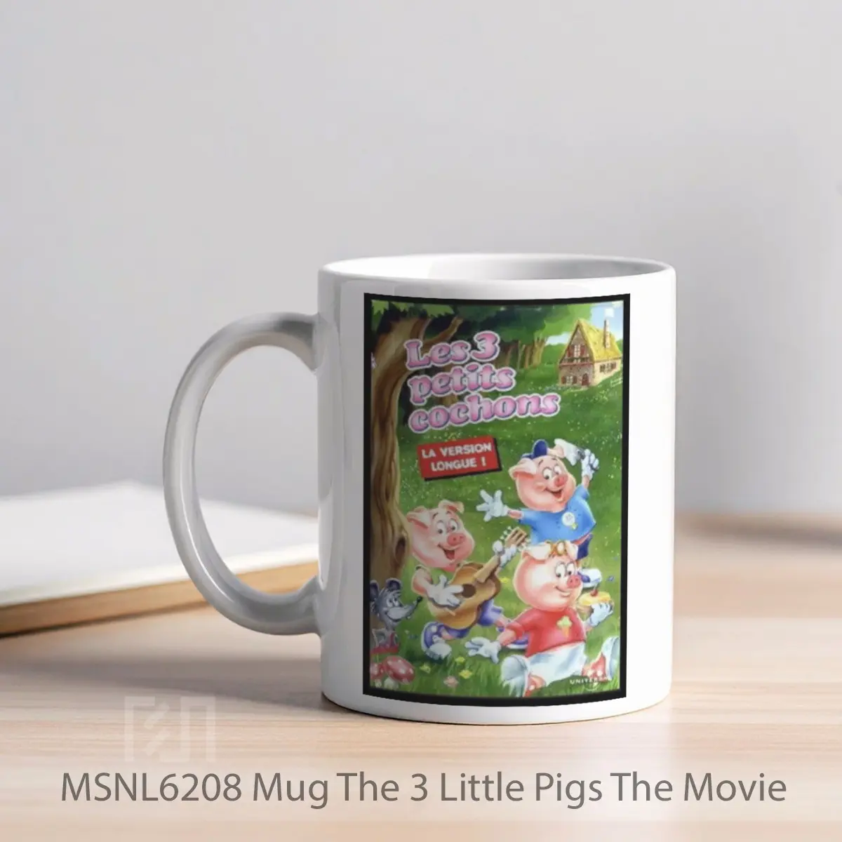 Mug The 3 Little Pigs The Movie Gelas Keramik Tema Film MSNL6208 - Tampak Kiri