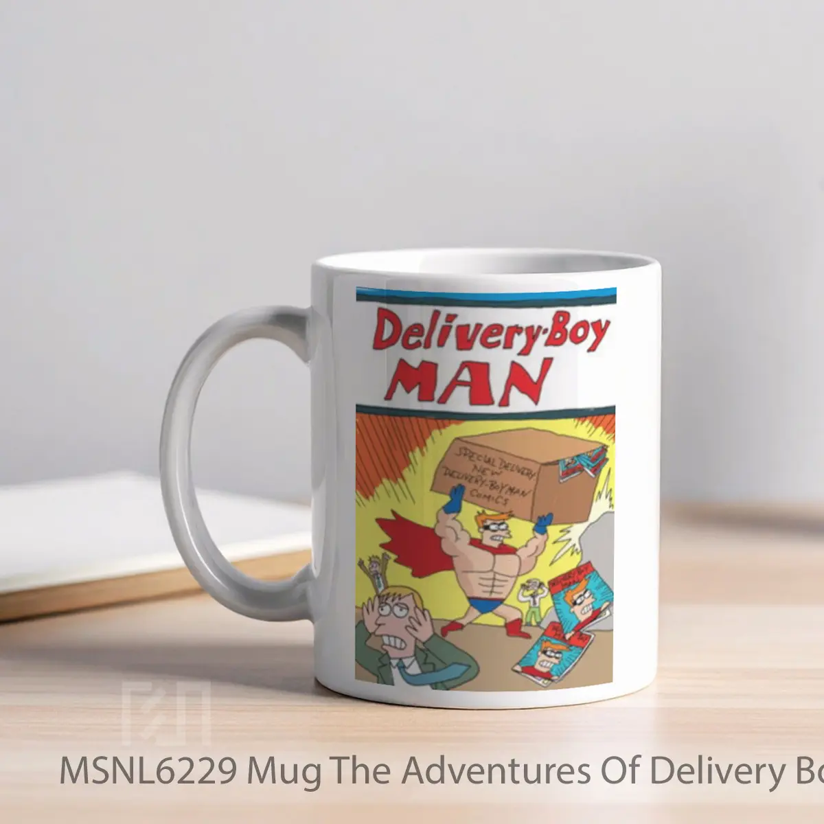 Mug The Adventures Of Delivery Boy Man Gelas Keramik Tema Film MSNL6229 - Tampak Kiri