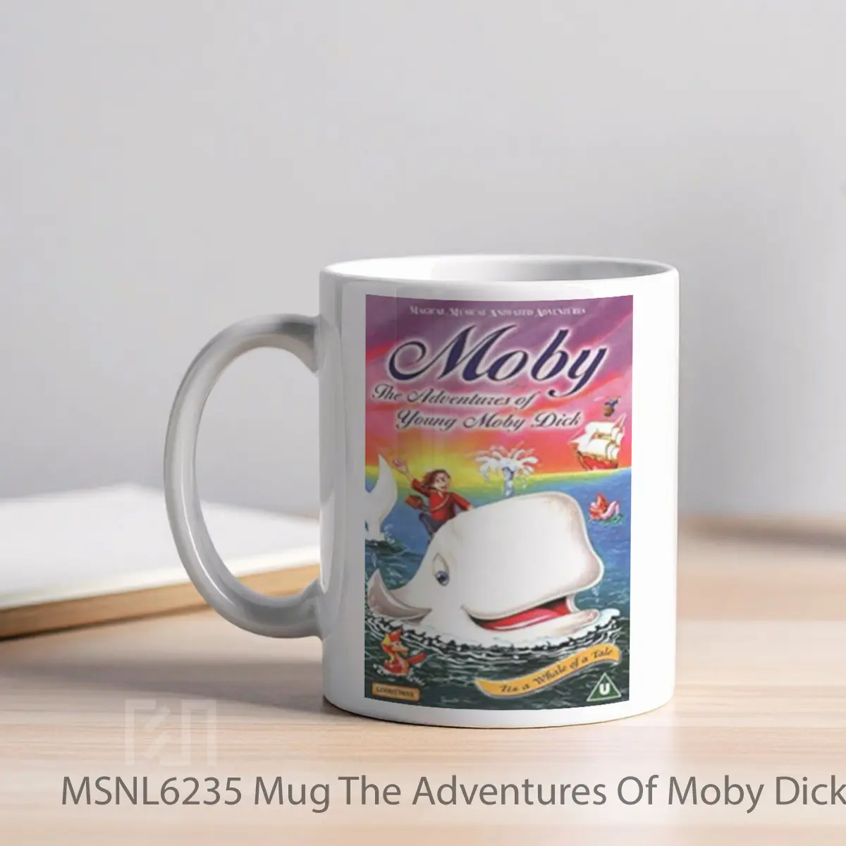 Mug The Adventures Of Moby Dick Gelas Keramik Tema Film MSNL6235 - Tampak Kiri