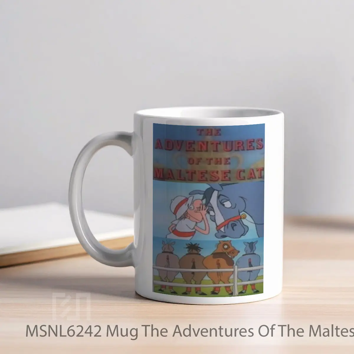 Mug The Adventures Of The Maltese Cat Gelas Keramik Tema Film MSNL6242 - Tampak Kiri