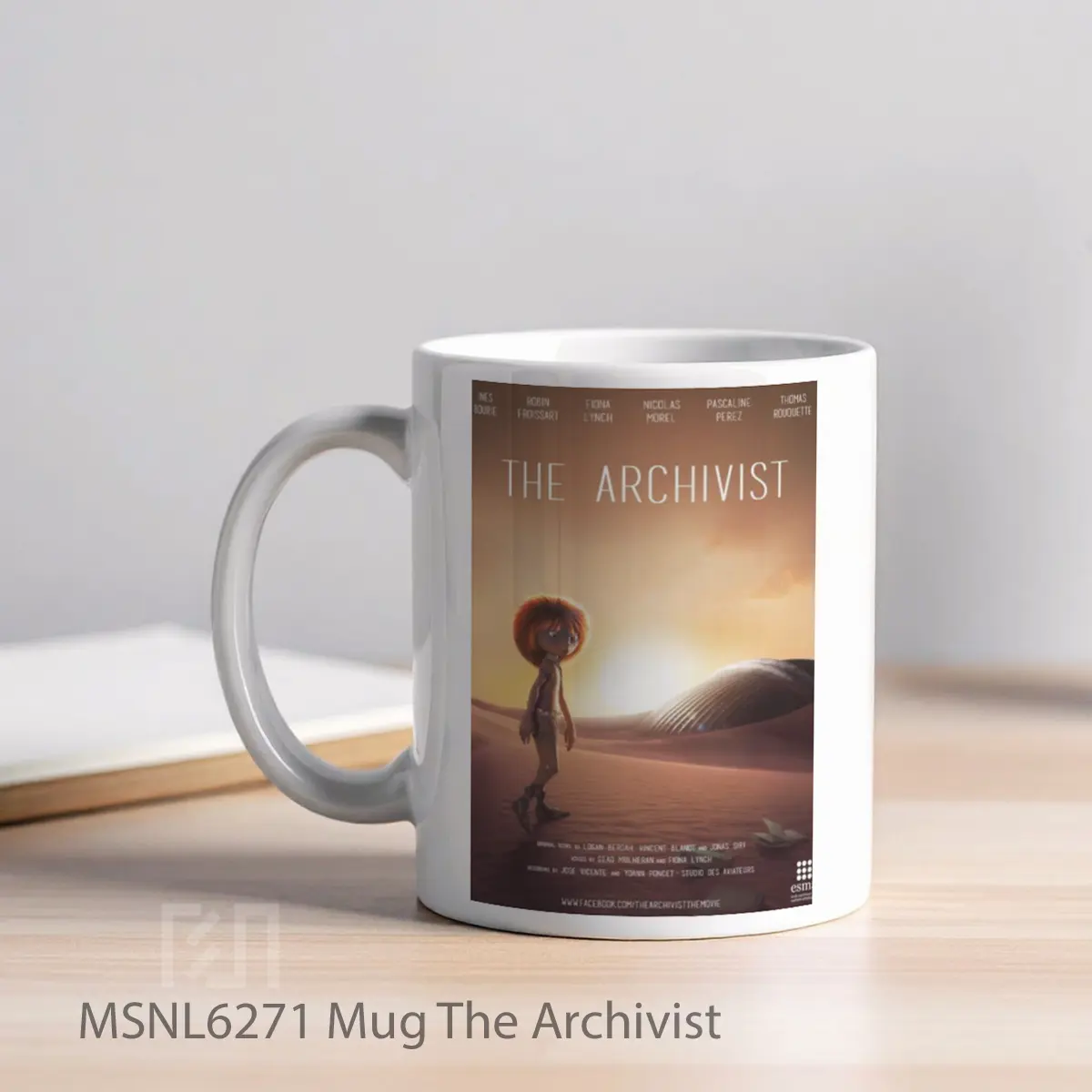 Mug The Archivist Gelas Keramik Tema Film MSNL6271 - Tampak Kiri