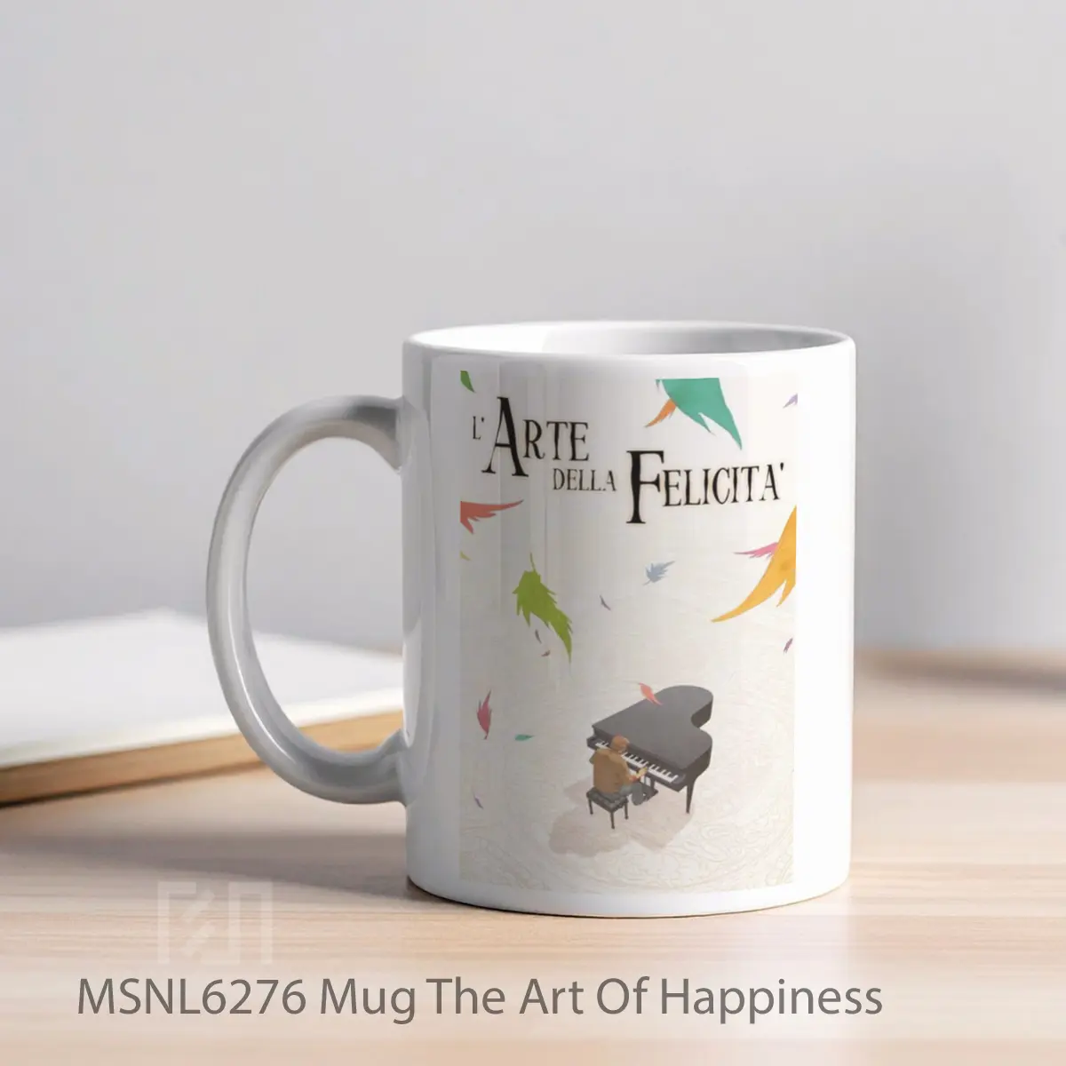 Mug The Art Of Happiness Gelas Keramik Tema Film MSNL6276 - Tampak Kiri