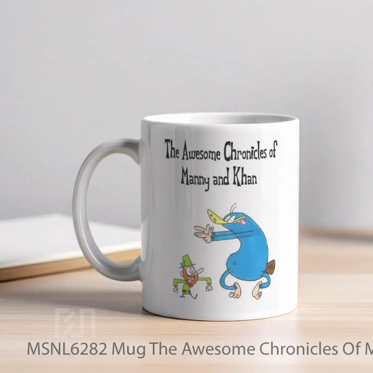 Mug The Awesome Chronicles Of Manny And Khan Gelas Keramik Tema Film MSNL6282 - Tampak Kiri