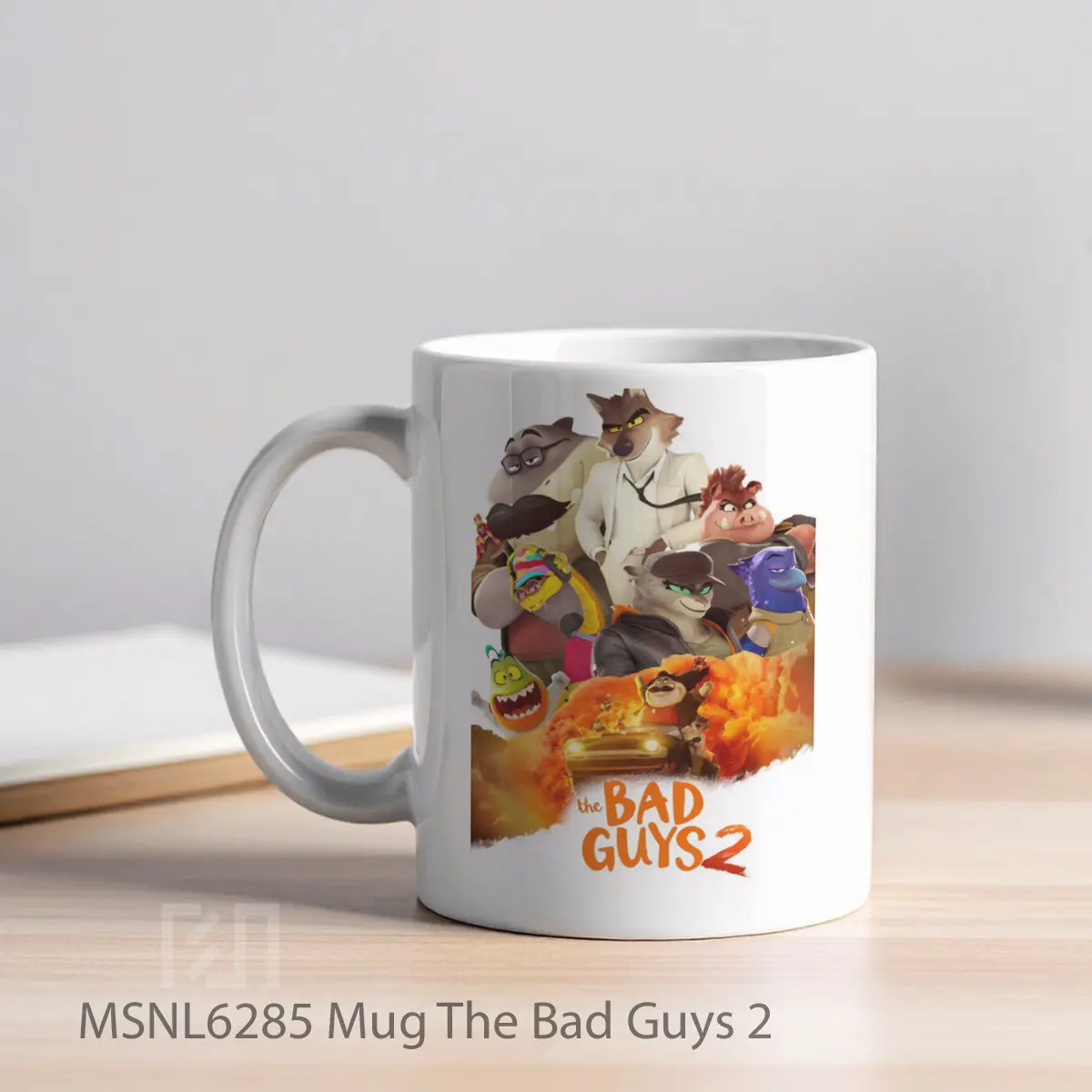 Mug The Bad Guys 2 Gelas Keramik Tema Film MSNL6285 - Tampak Kiri