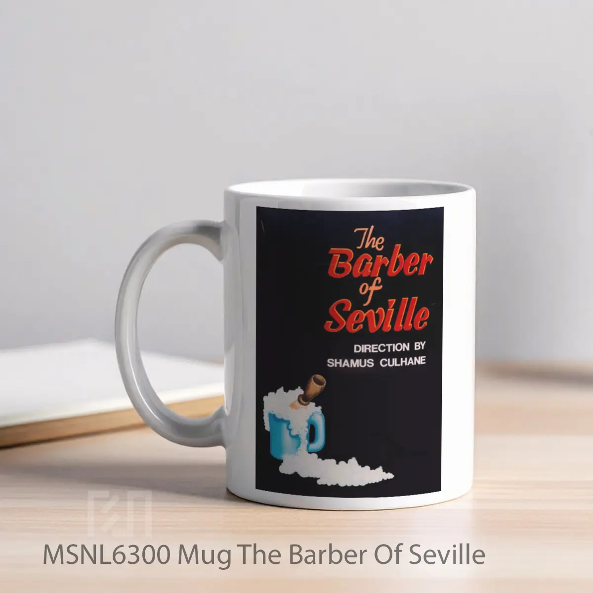 Mug The Barber Of Seville Gelas Keramik Tema Film MSNL6300 - Tampak Kiri