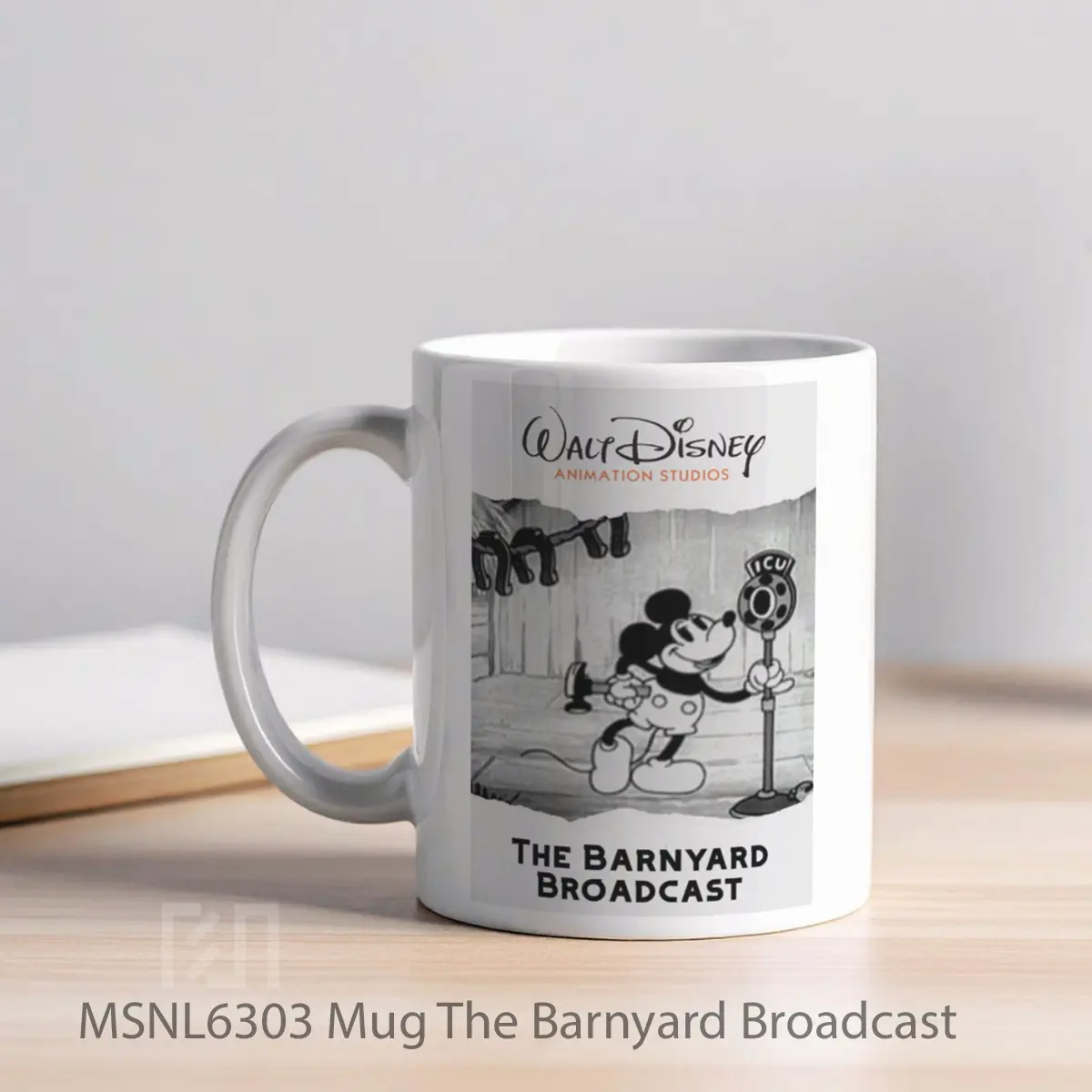 Mug The Barnyard Broadcast Gelas Keramik Tema Film MSNL6303 - Tampak Kiri