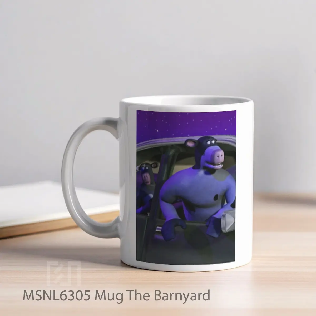 Mug The Barnyard Gelas Keramik Tema Film MSNL6305 - Tampak Kiri