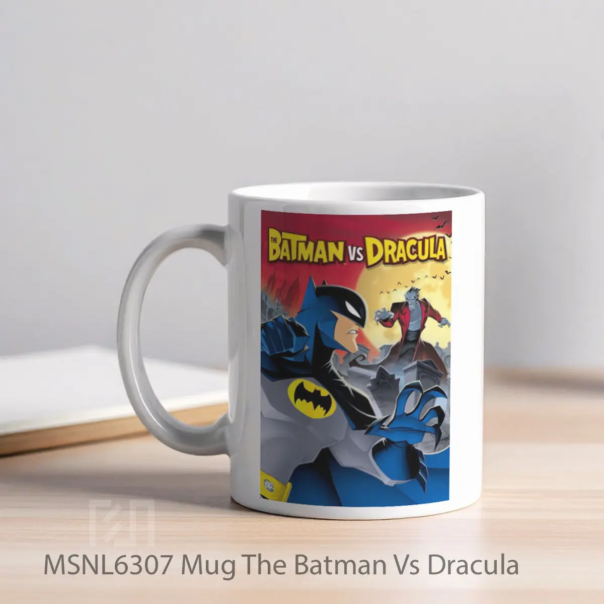Mug The Batman Vs Dracula Gelas Keramik Tema Film MSNL6307 - Tampak Kiri