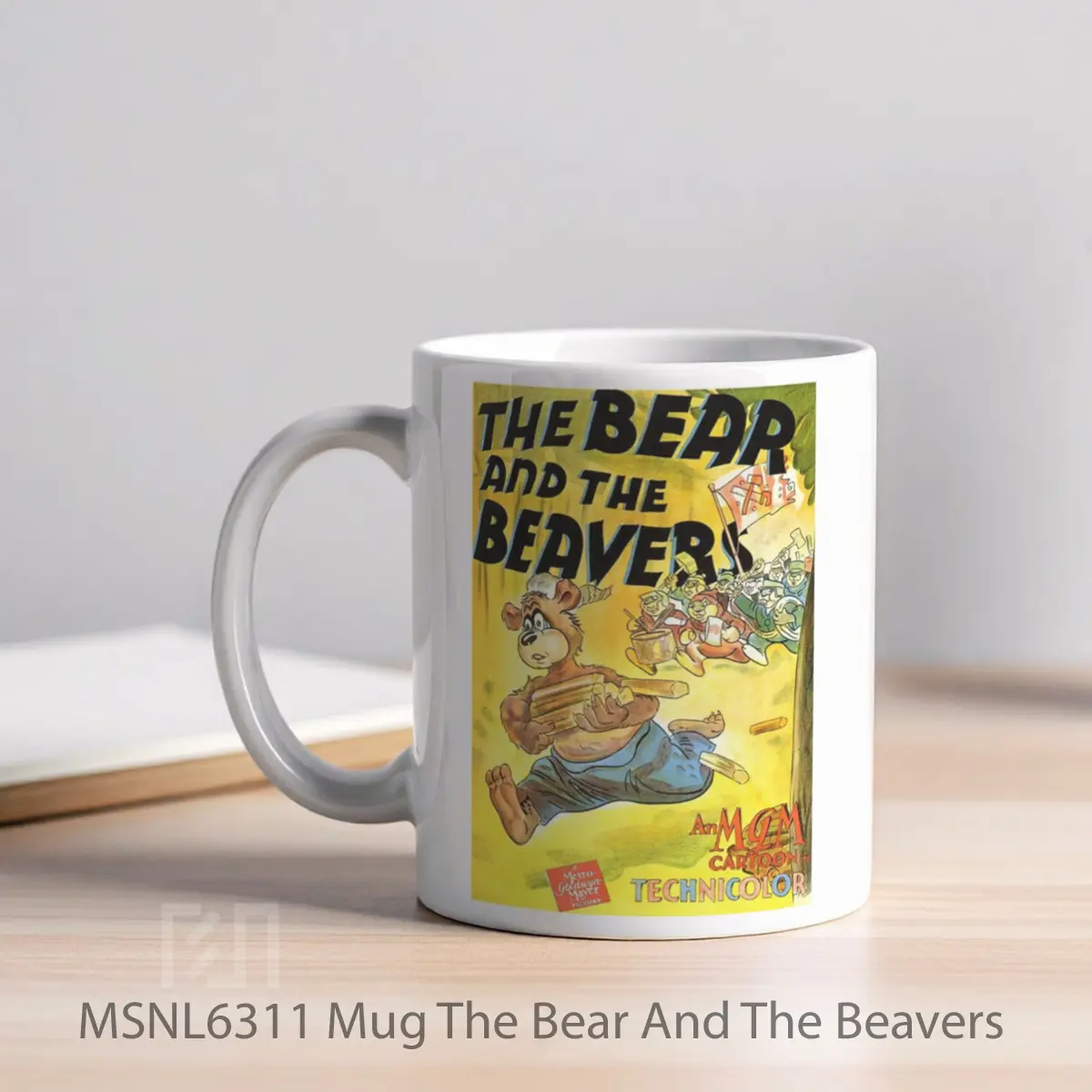 Mug The Bear And The Beavers Gelas Keramik Tema Film MSNL6311 - Tampak Kiri