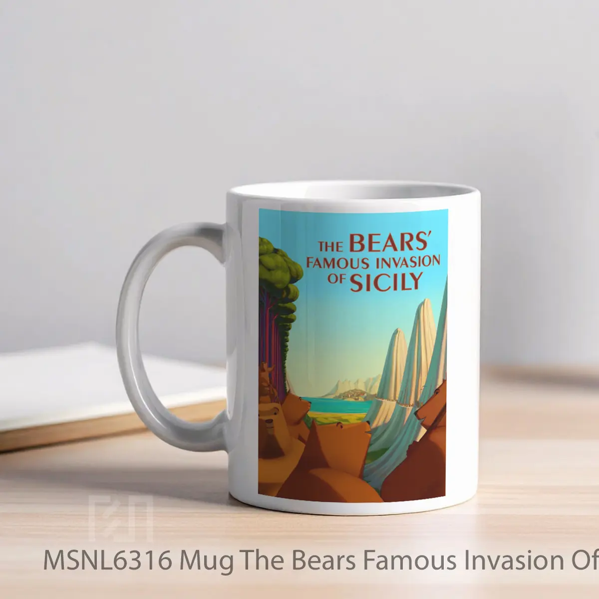 Mug The Bears Famous Invasion Of Sicily Gelas Keramik Tema Film MSNL6316 - Tampak Kiri
