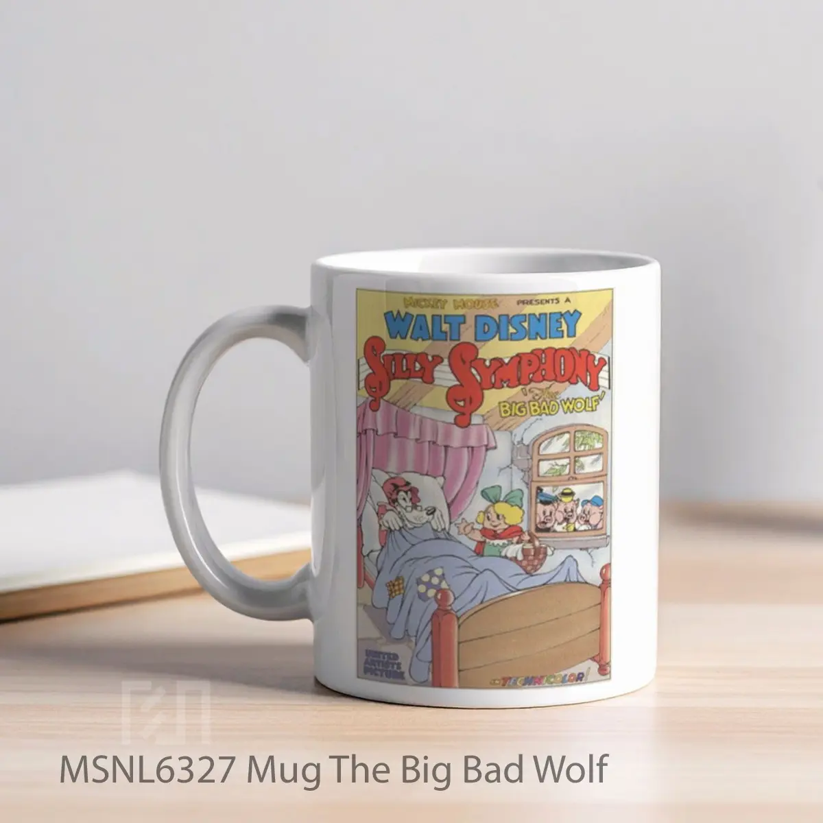 Mug The Big Bad Wolf Gelas Keramik Tema Film MSNL6327 - Tampak Kiri