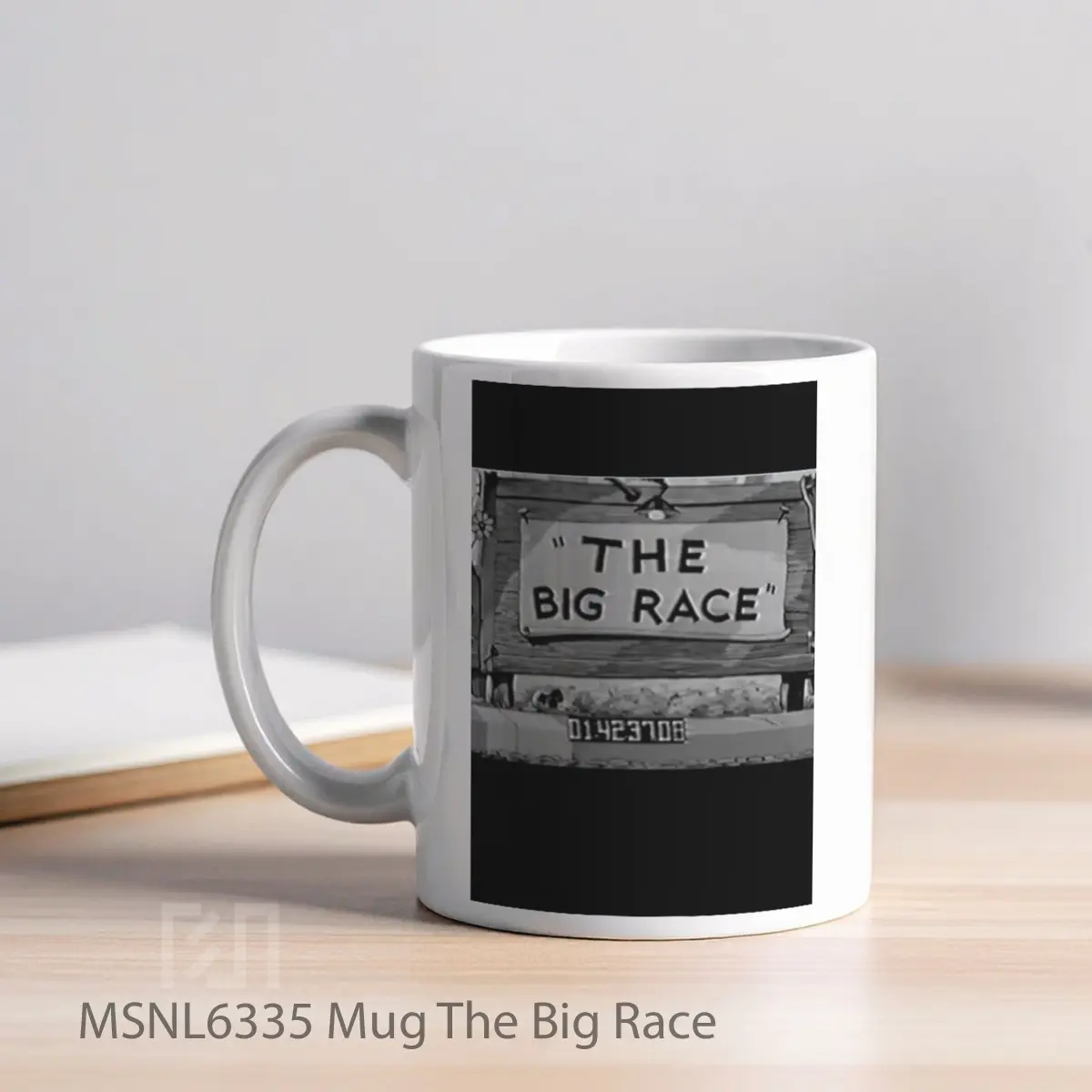 Mug The Big Race Gelas Keramik Tema Film MSNL6335 - Tampak Kiri