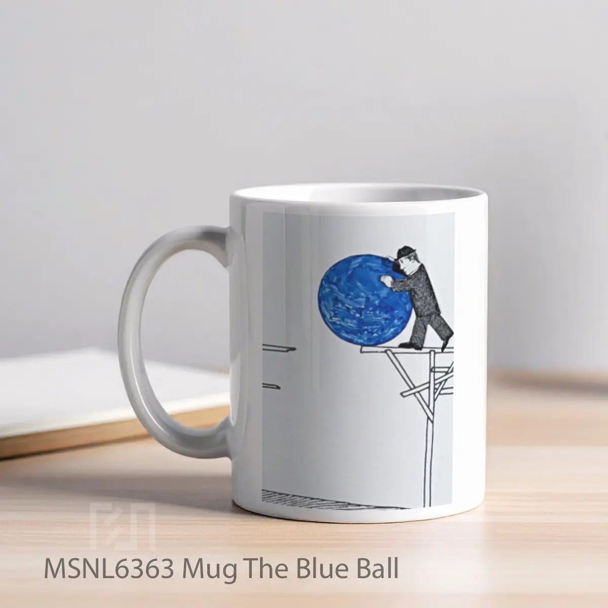Mug The Blue Ball Gelas Keramik Tema Film MSNL6363 - Tampak Kiri