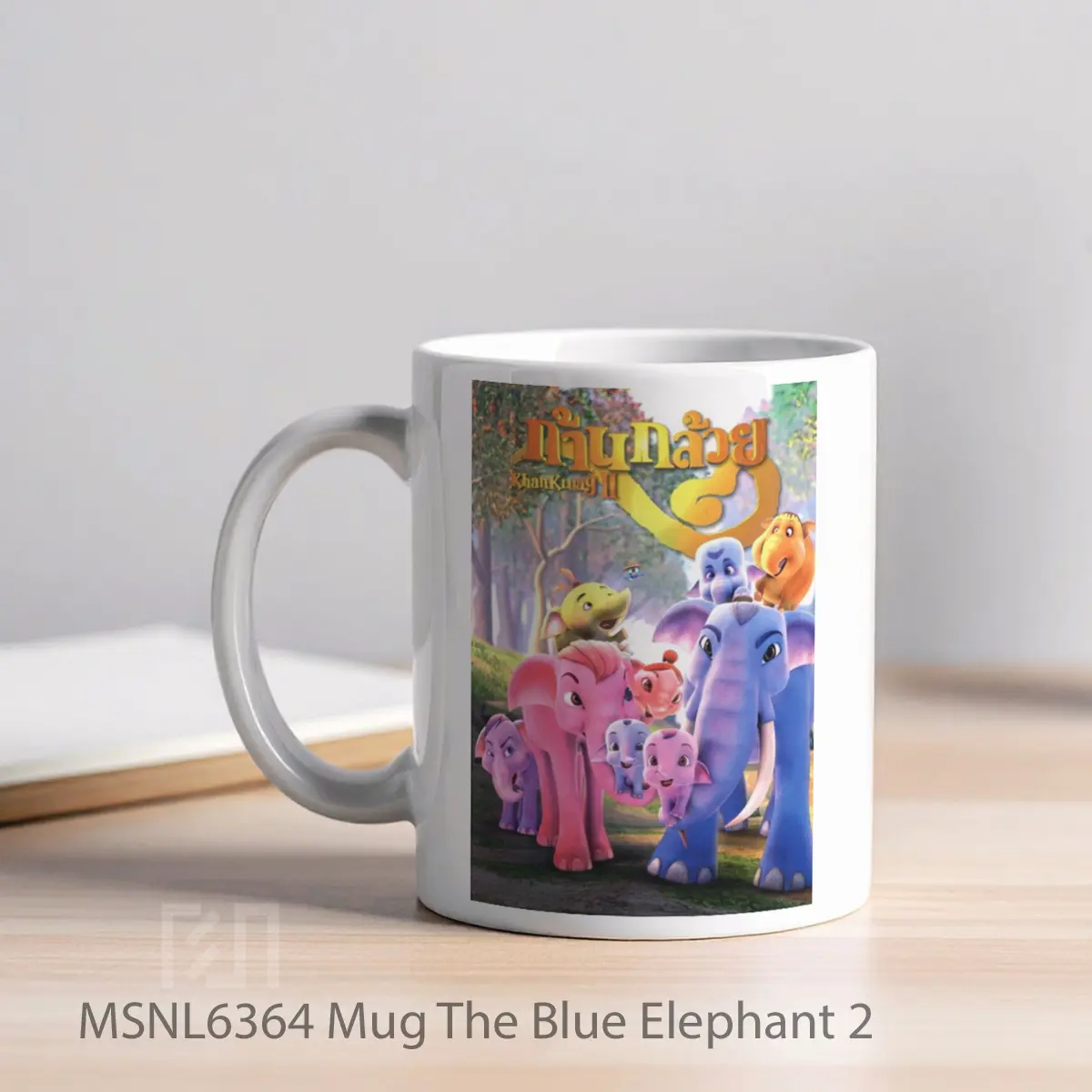 Mug The Blue Elephant 2 Gelas Keramik Tema Film MSNL6364 - Tampak Kiri