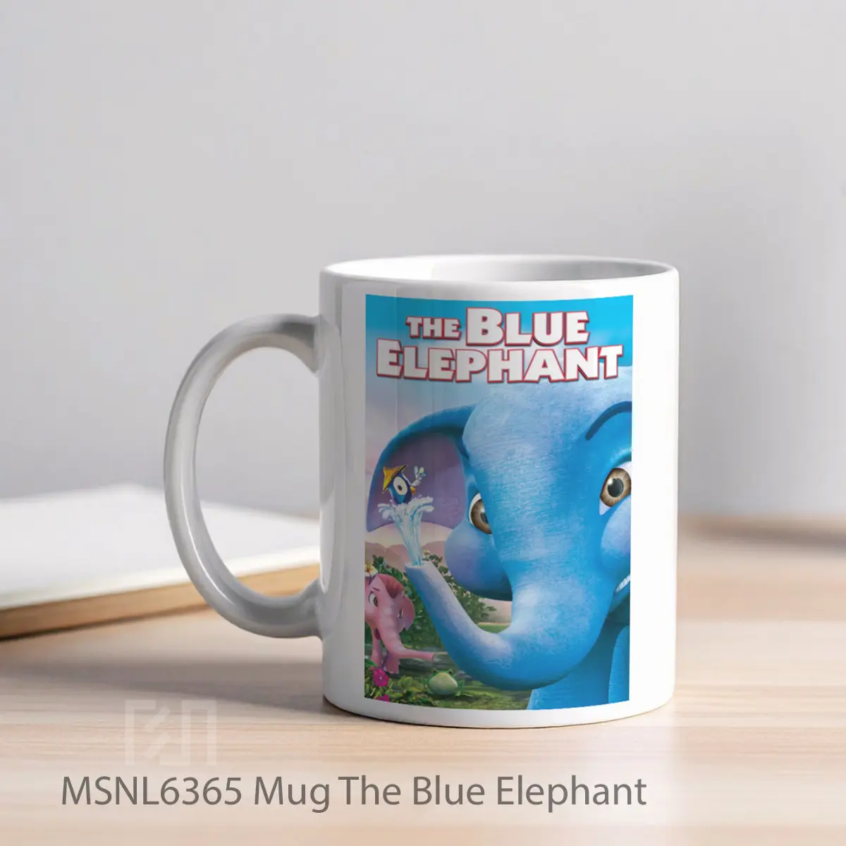 Mug The Blue Elephant Gelas Keramik Tema Film MSNL6365 - Tampak Kiri