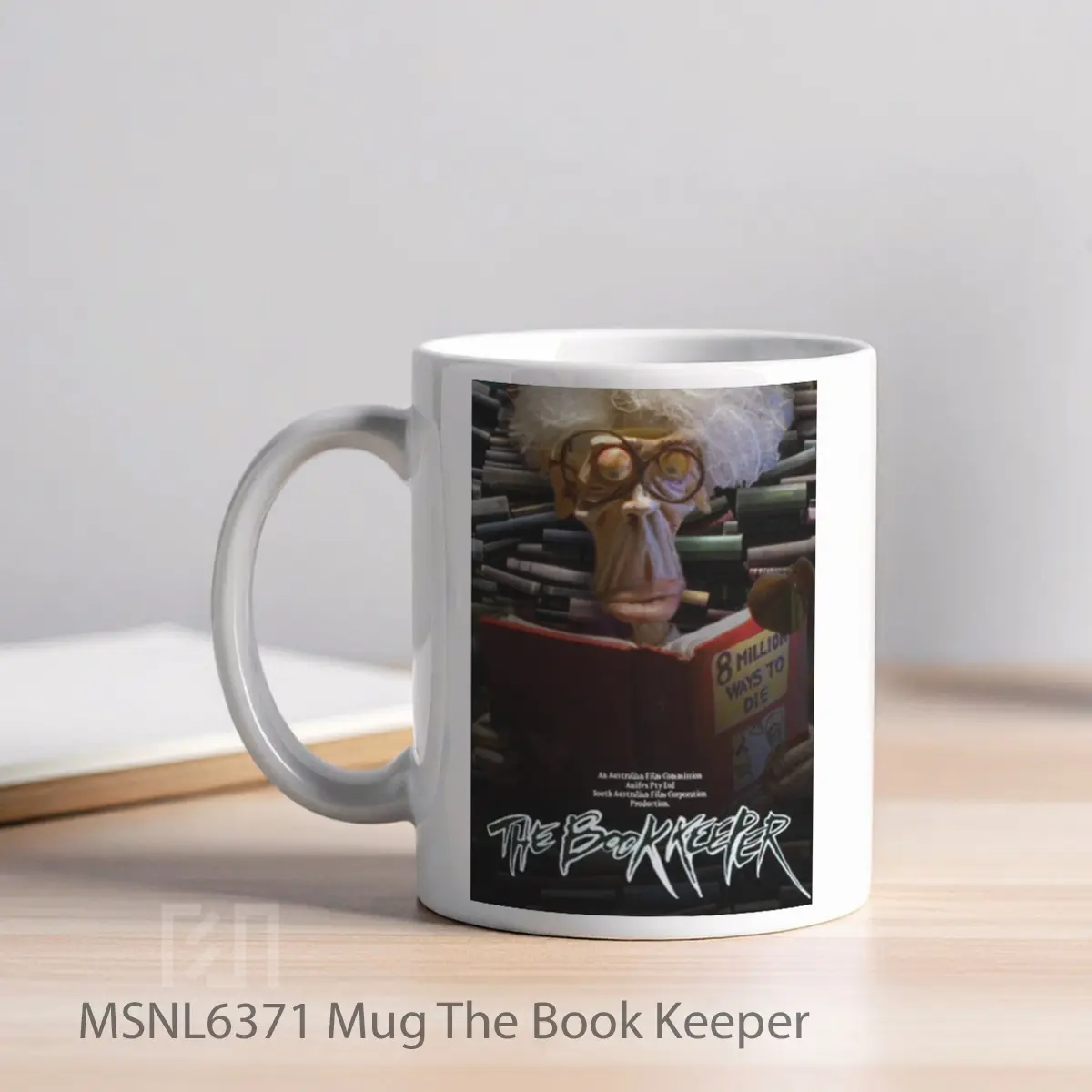 Mug The Book Keeper Gelas Keramik Tema Film MSNL6371 - Tampak Kiri