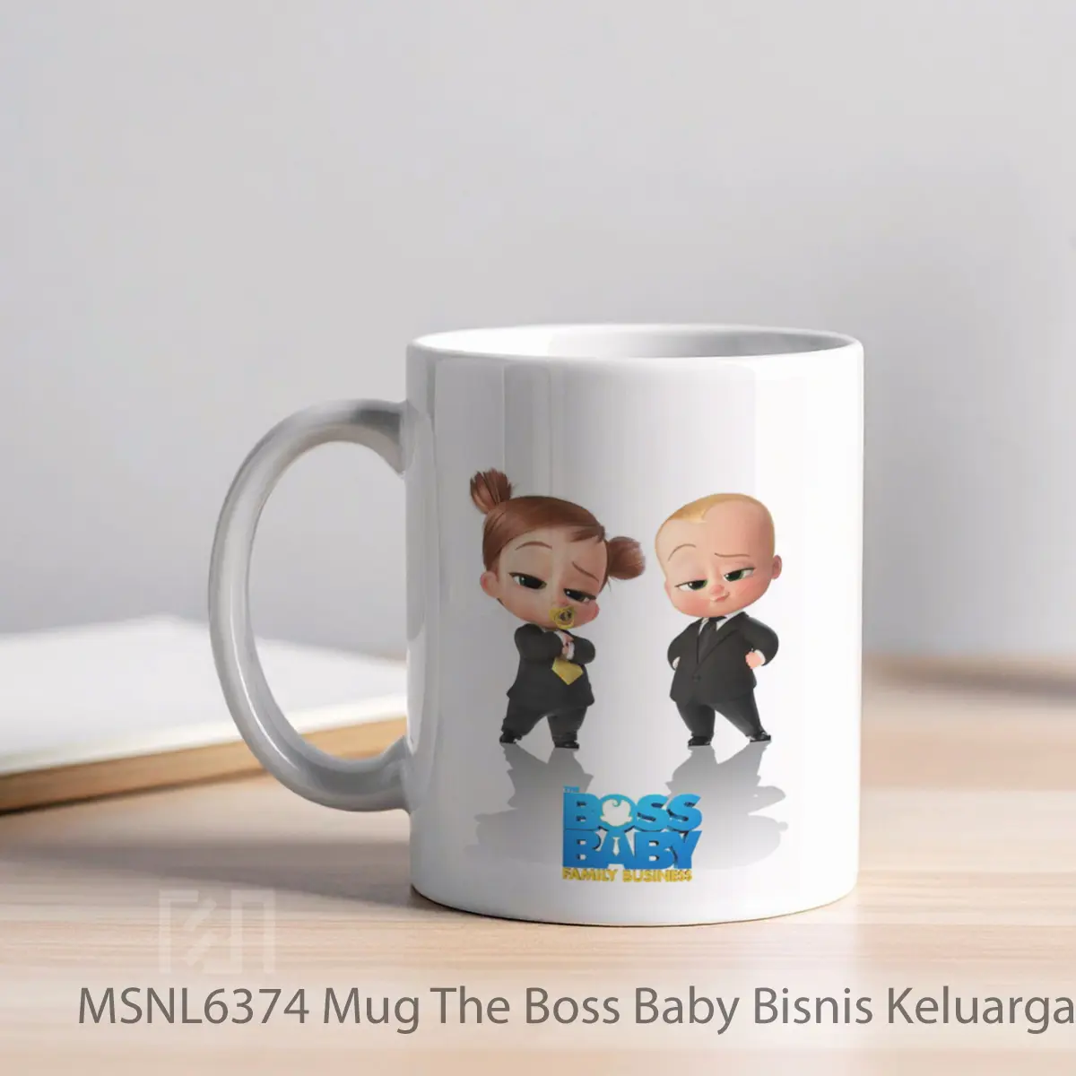 Mug The Boss Baby Bisnis Keluarga Gelas Keramik Tema Film MSNL6374 - Tampak Kiri