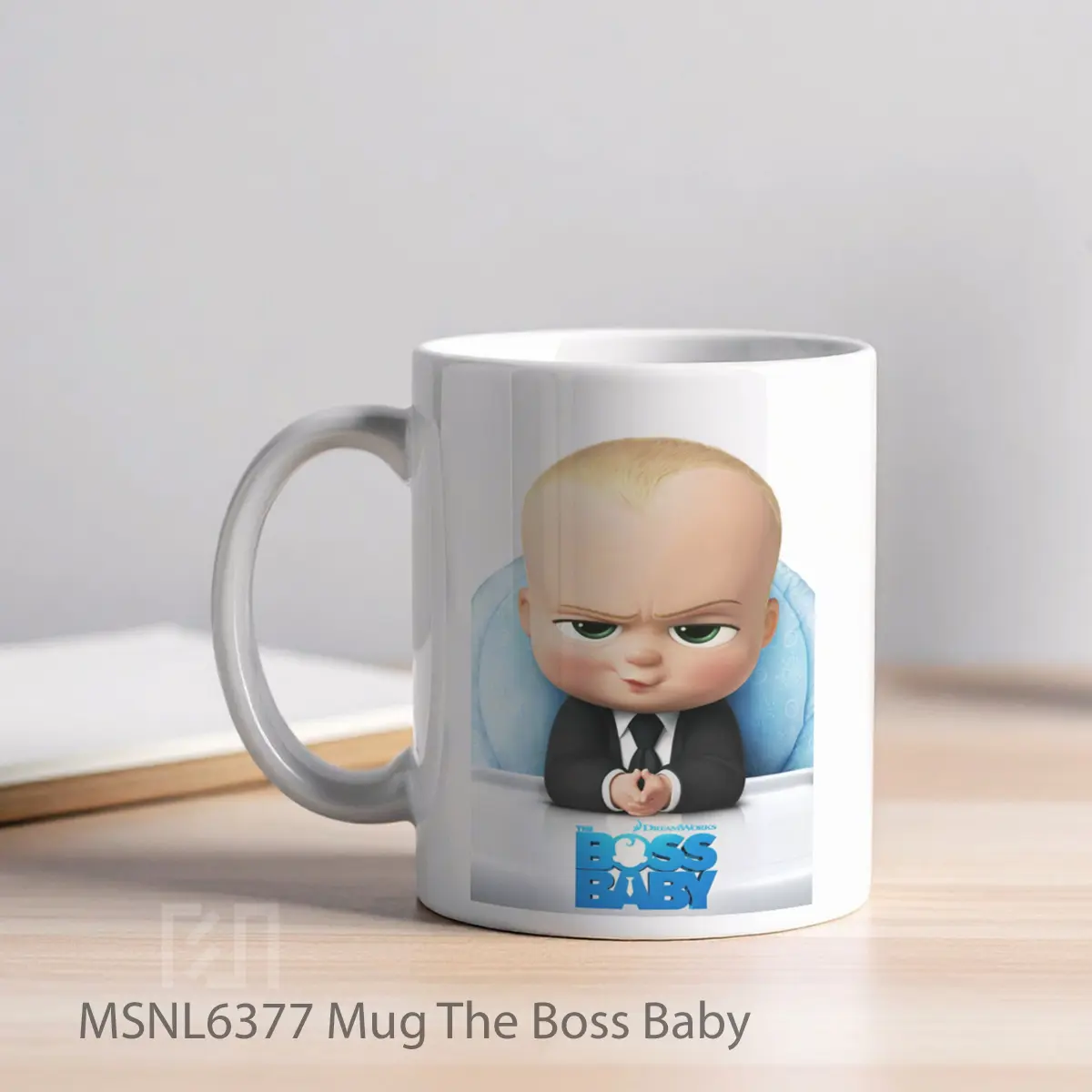 Mug The Boss Baby Gelas Keramik Tema Film MSNL6377 - Tampak Kiri