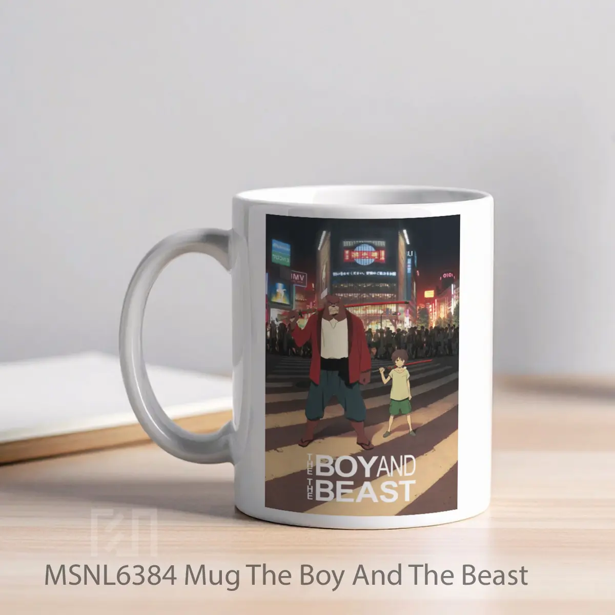 Mug The Boy And The Beast Gelas Keramik Tema Film MSNL6384 - Tampak Kiri