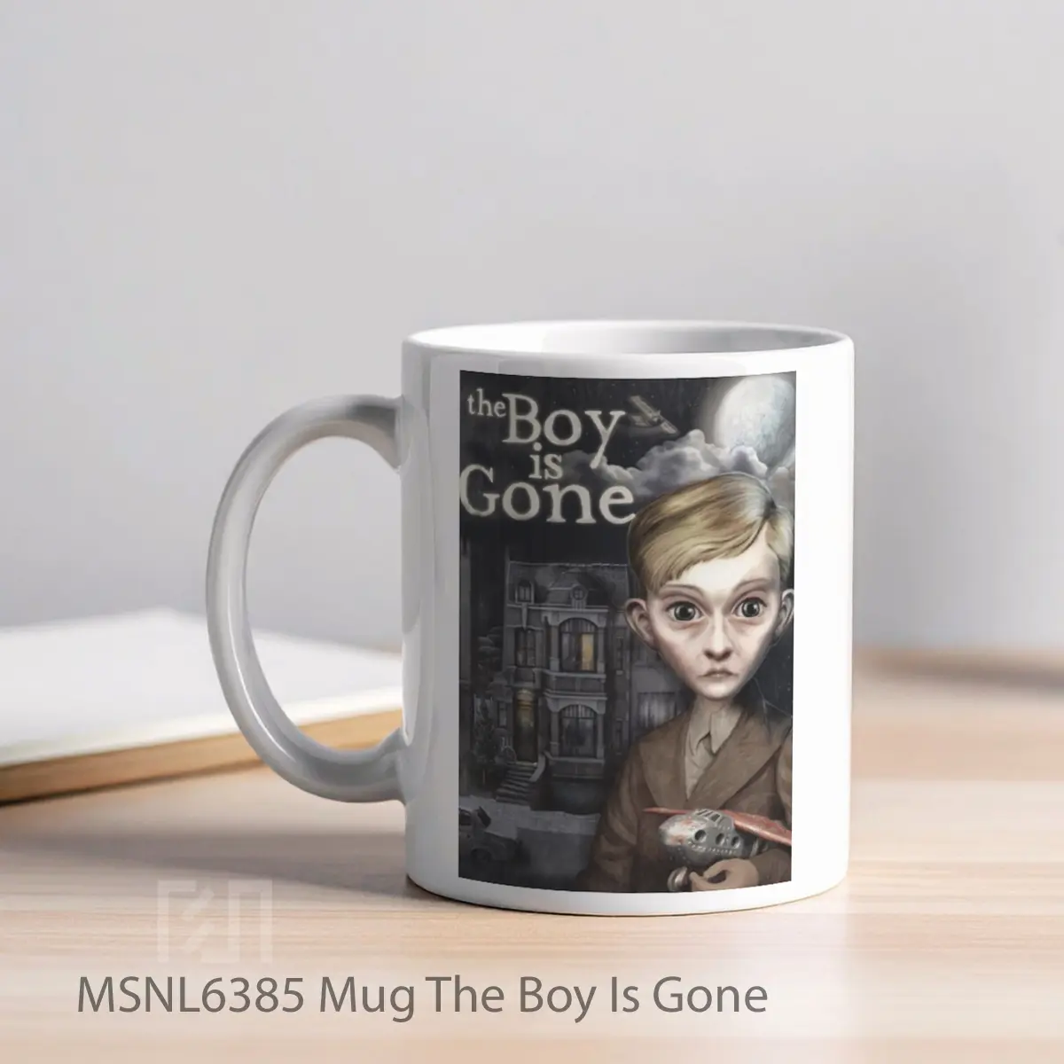 Mug The Boy Is Gone Gelas Keramik Tema Film MSNL6385 - Tampak Kiri